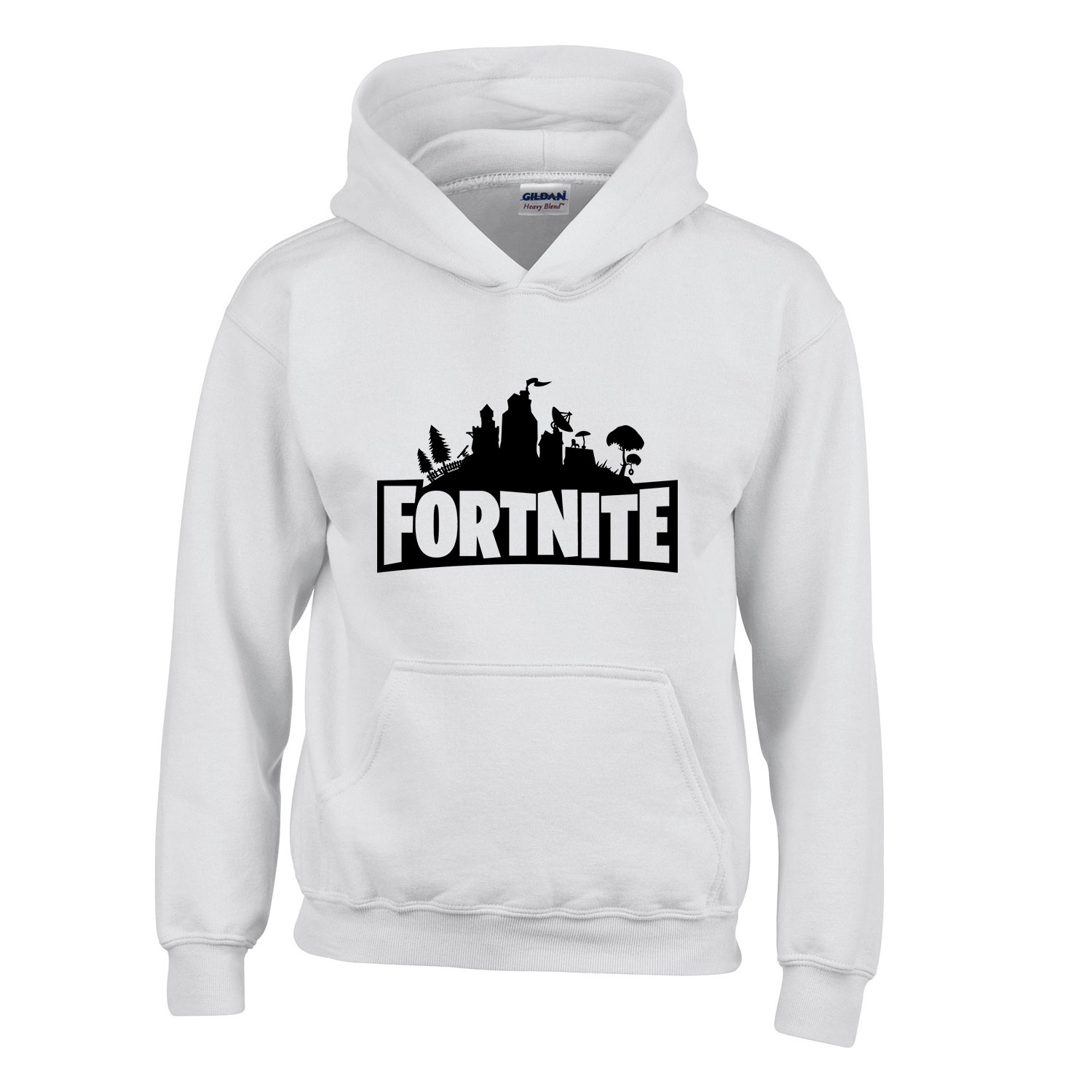 Fortnite Fehér Gyerek Kapucnis Pulóver