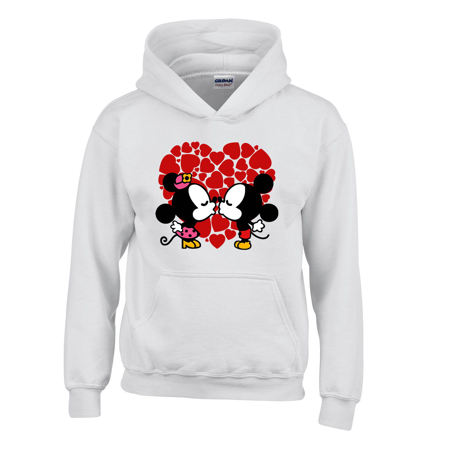 Mickey És Minnie Egér Love Fehér Gyerek Kapucnis Pulóver