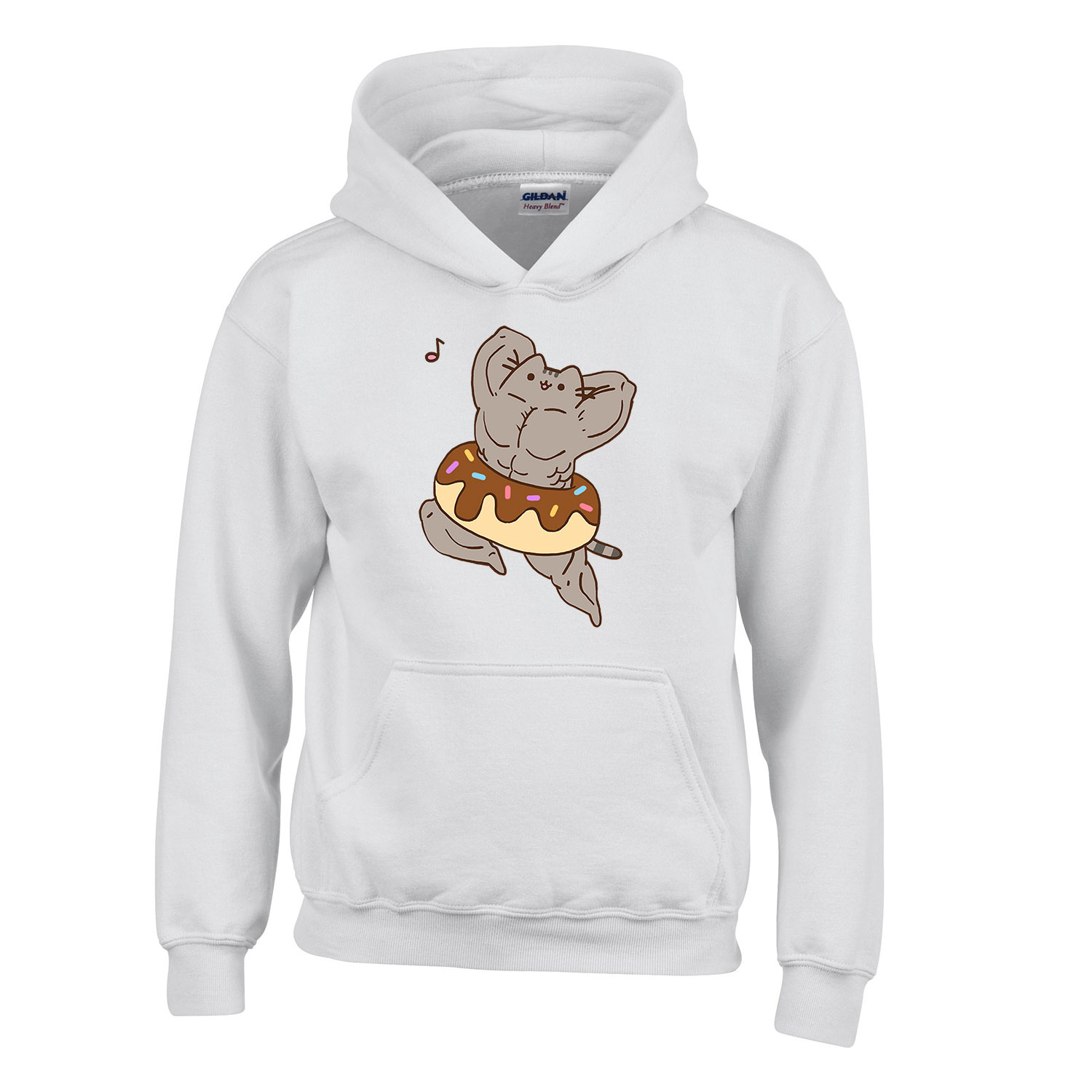 Izmos Pusheen Macska Macskás Fehér Gyerek Kapucnis Pulóver