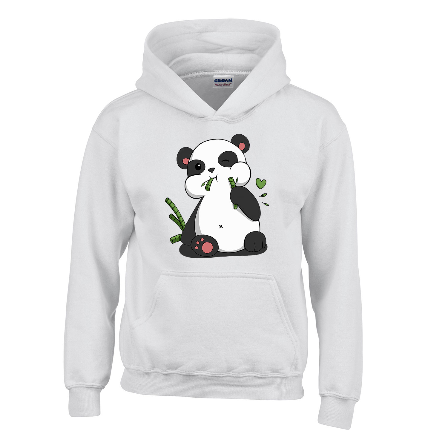 Panda pandás Fehér Gyerek Kapucnis Pulóver