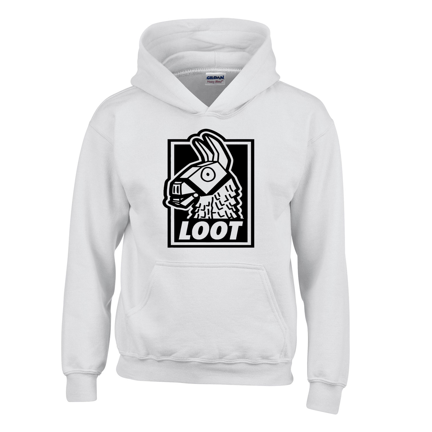 Fortnite loot láma Fehér Gyerek Kapucnis Pulóver