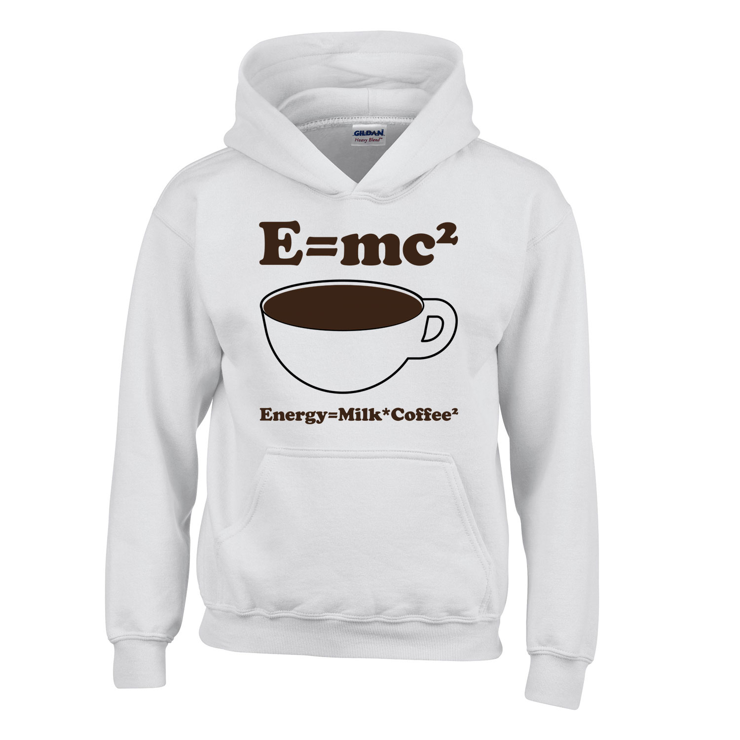 kávé emc 2 Fehér Gyerek Kapucnis Pulóver