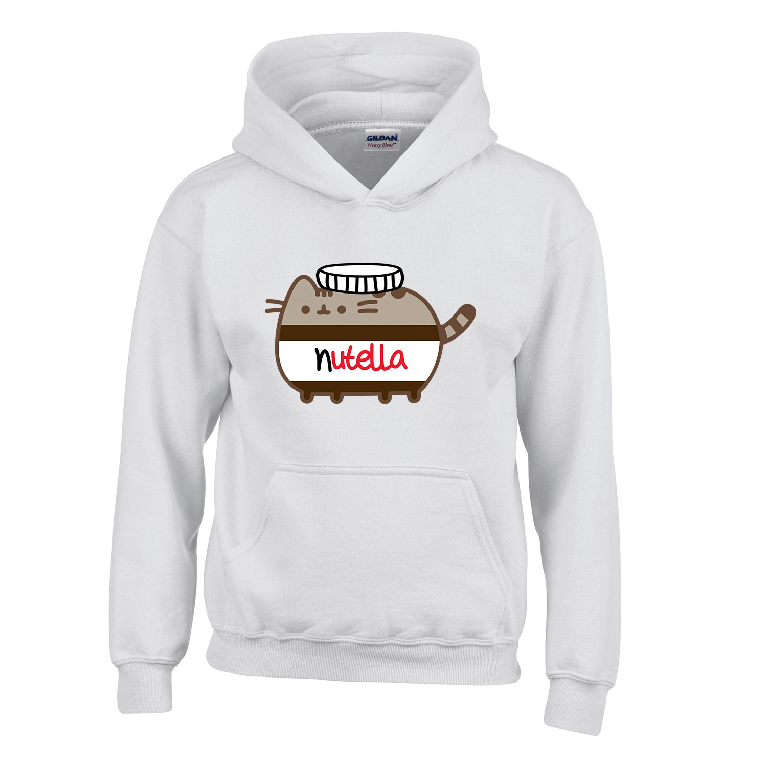 Nutella Pusheen Fehér Gyerek Kapucnis Pulóver