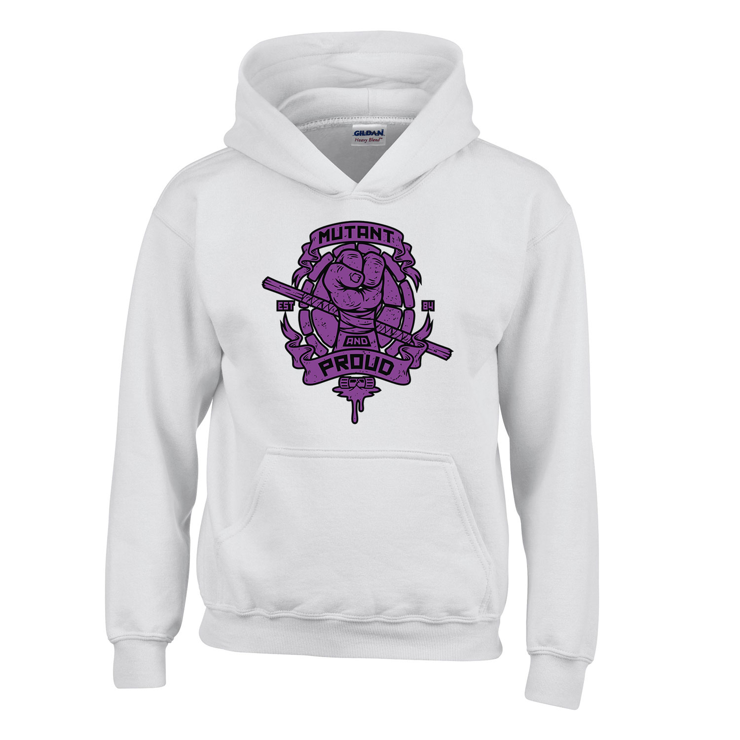 tini ninja teknőcök tmnt donatello Fehér Gyerek Kapucnis Pulóver
