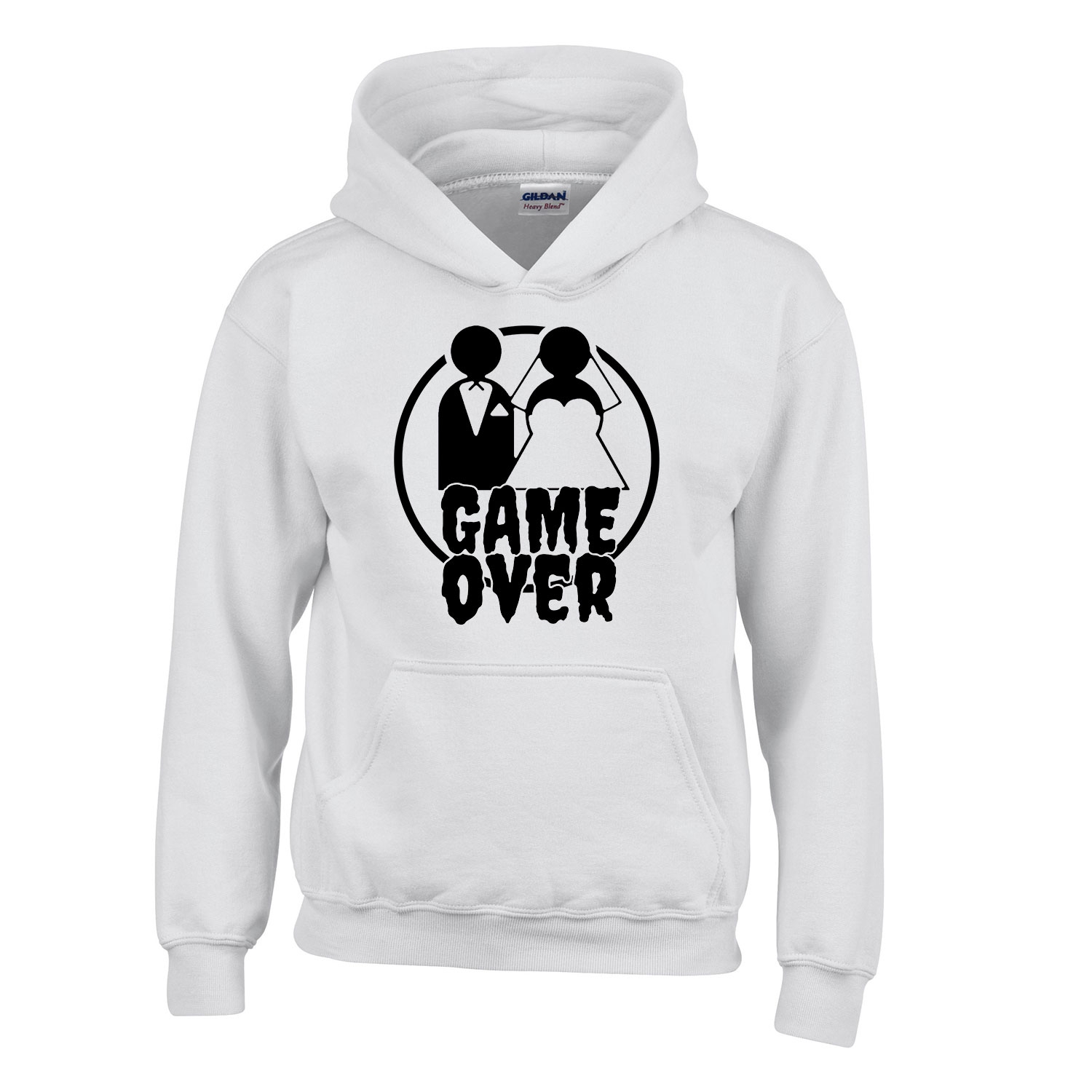 game over legénybúcsú humor Fehér Gyerek Kapucnis Pulóver