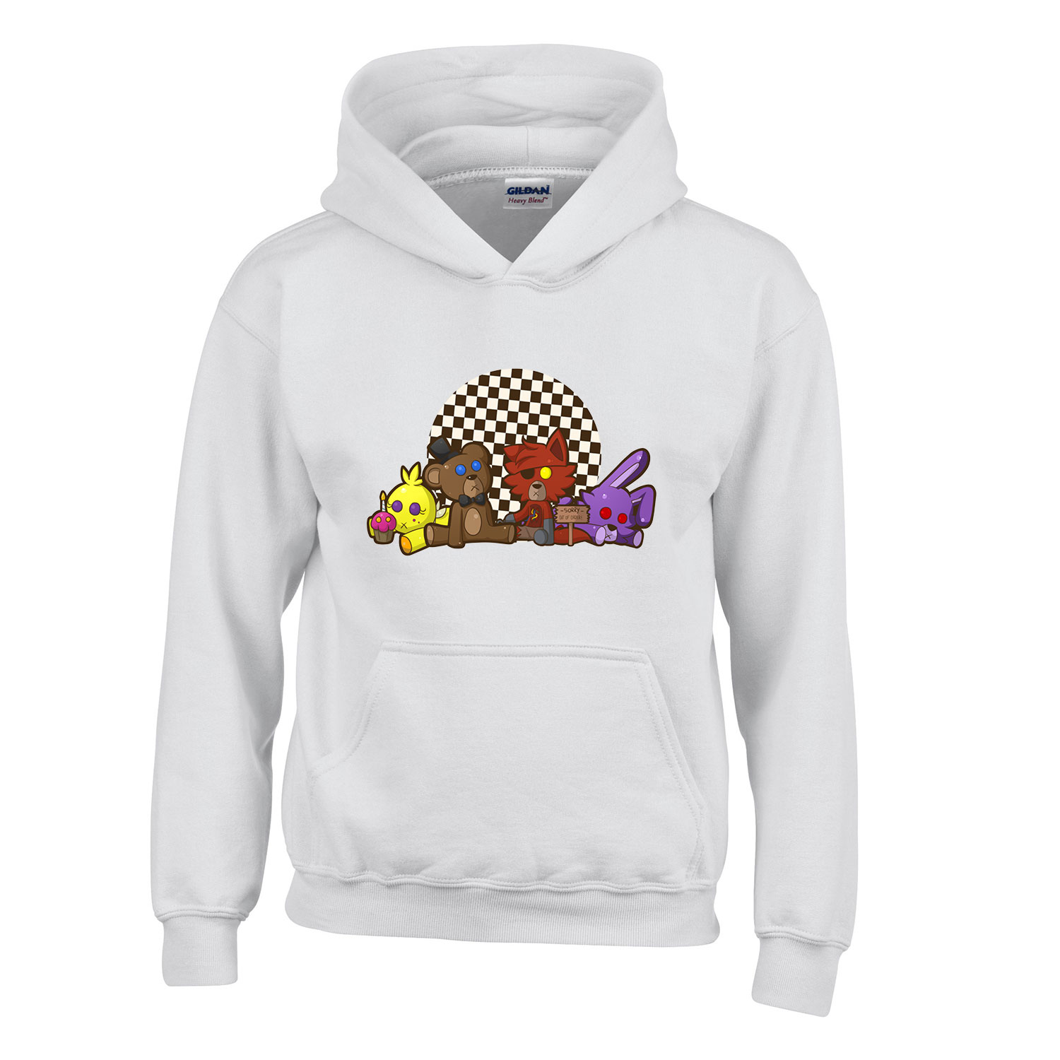 Five Nights At Freddy's fnaf Fehér Gyerek Kapucnis Pulóver