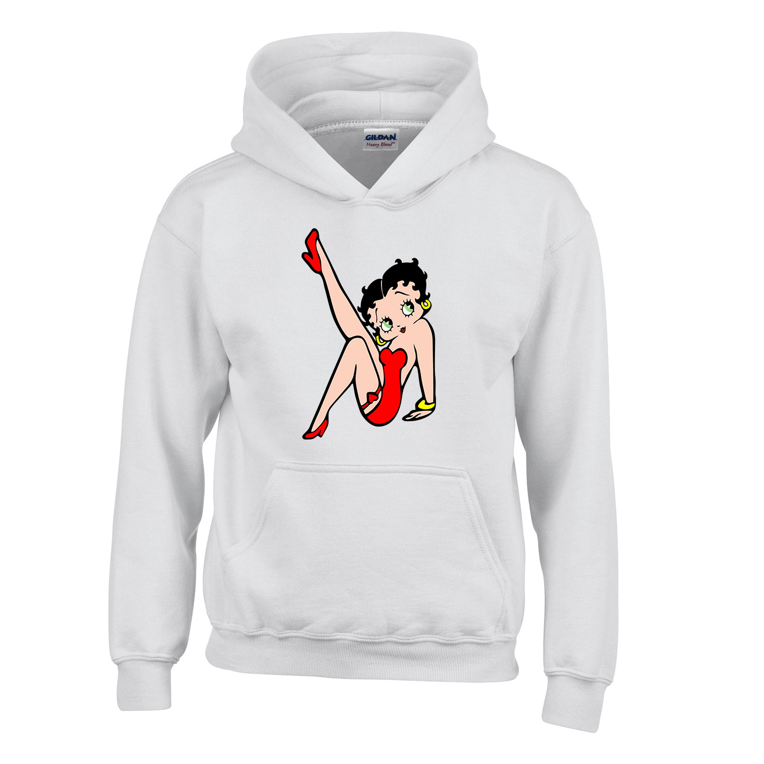 Betty Boop Fehér Gyerek Kapucnis Pulóver