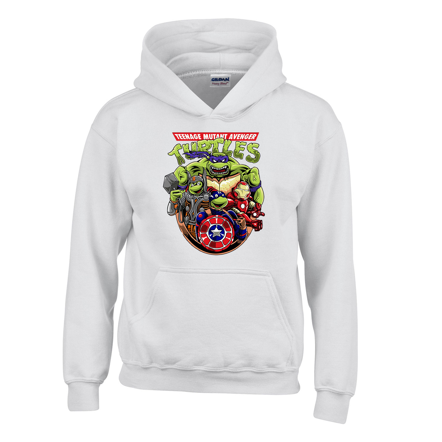 tini ninja teknőcök tmnt avengers Fehér Gyerek Kapucnis Pulóver