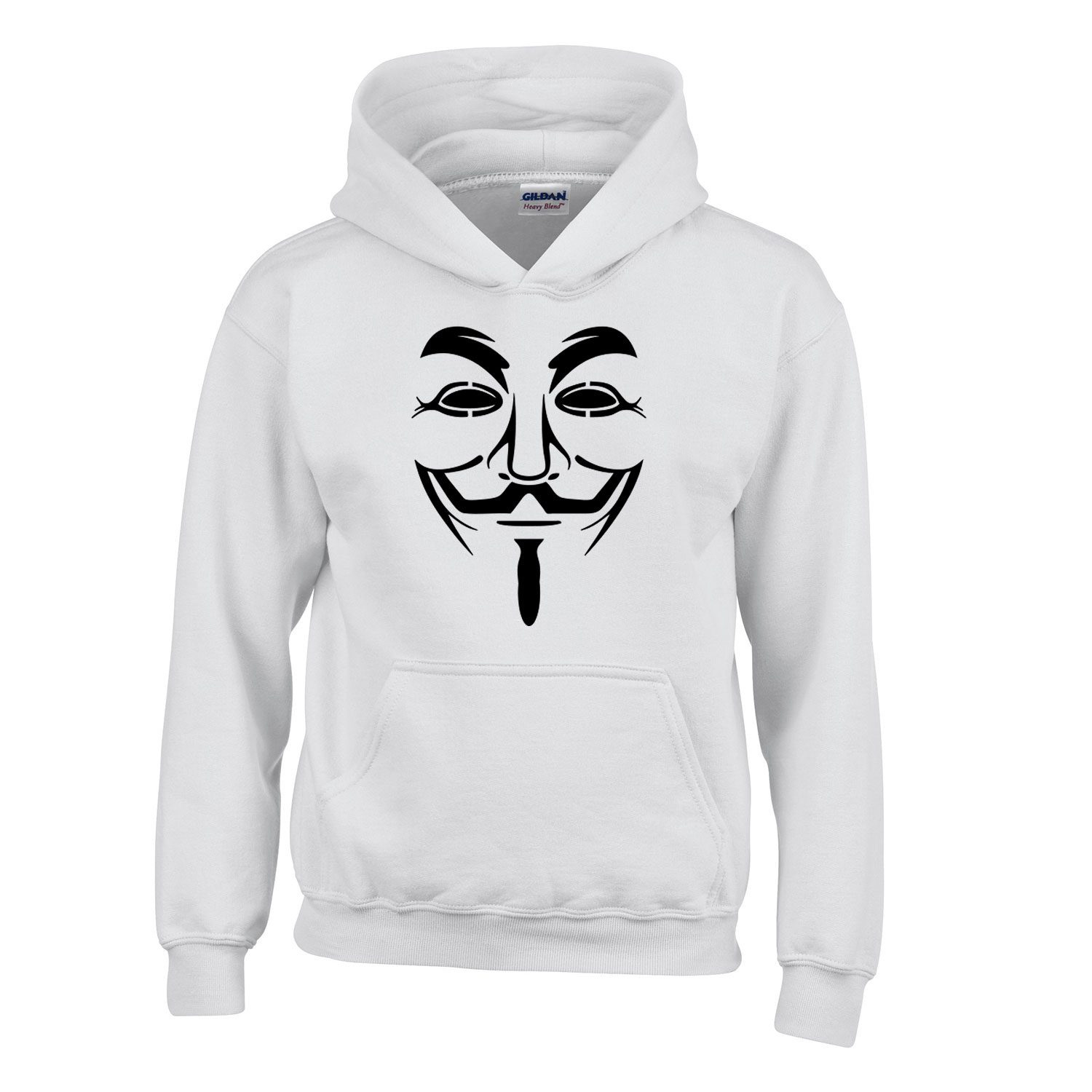 Anonymus vendetta Fehér Gyerek Kapucnis Pulóver