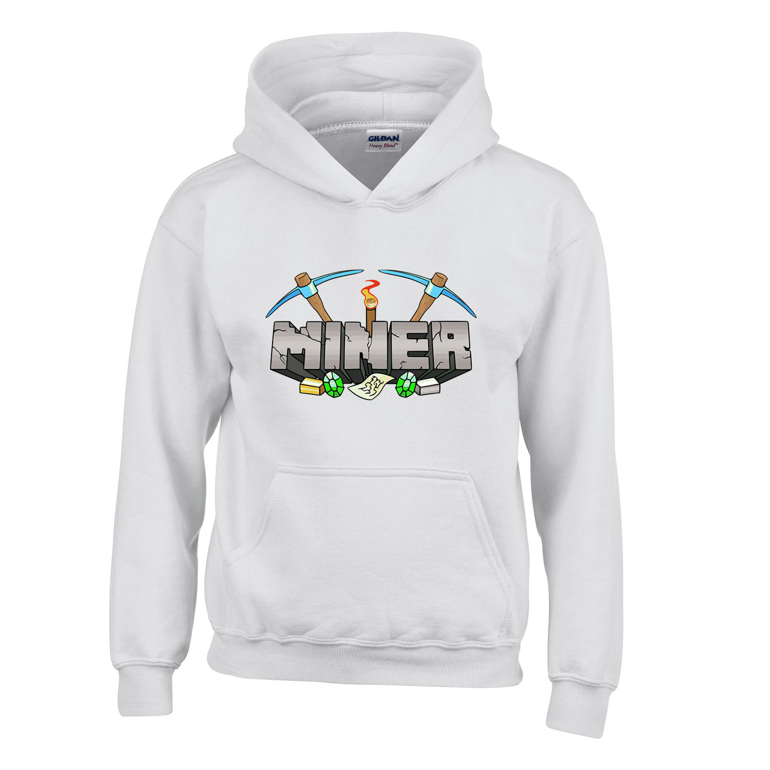 minecraft Fehér Gyerek Kapucnis Pulóver