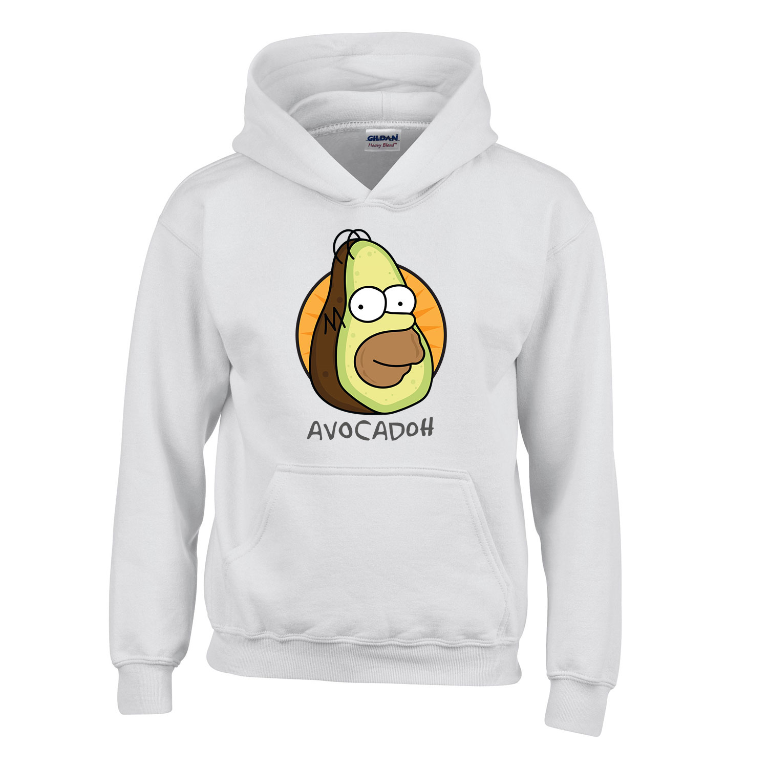 homer simpson avocadoh Fehér Gyerek Kapucnis Pulóver