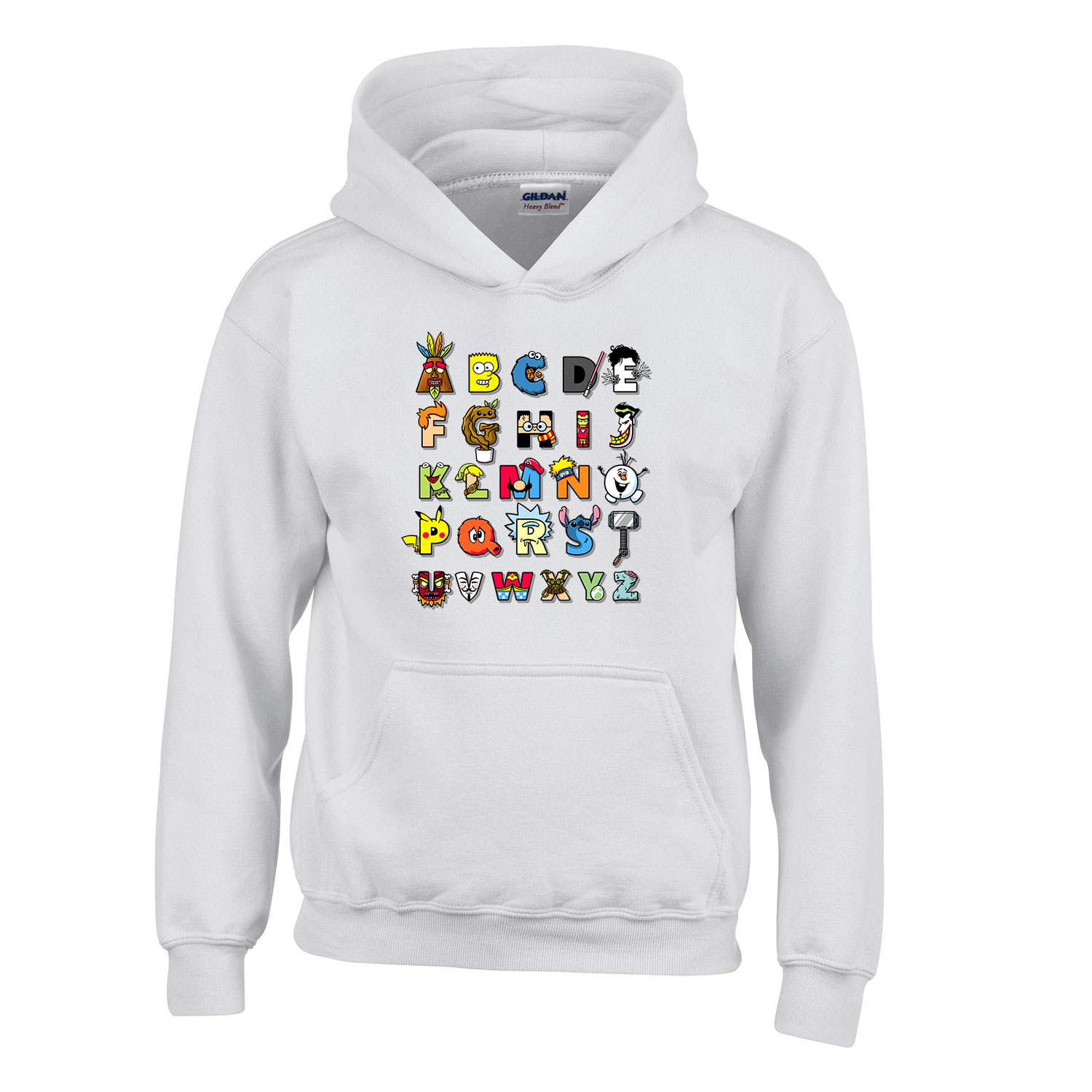 geek kocka abc Fehér Gyerek Kapucnis Pulóver