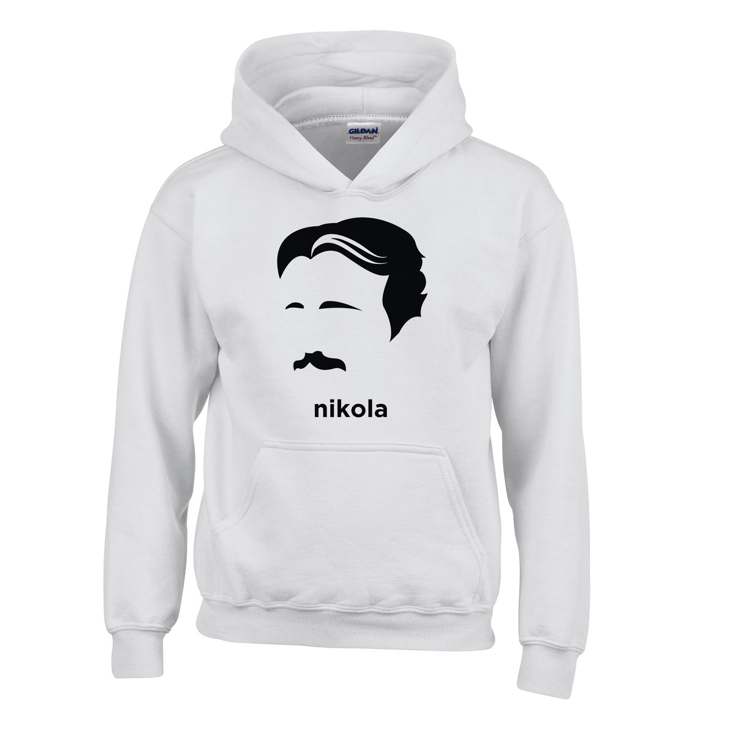 nikola tesla Fehér Gyerek Kapucnis Pulóver
