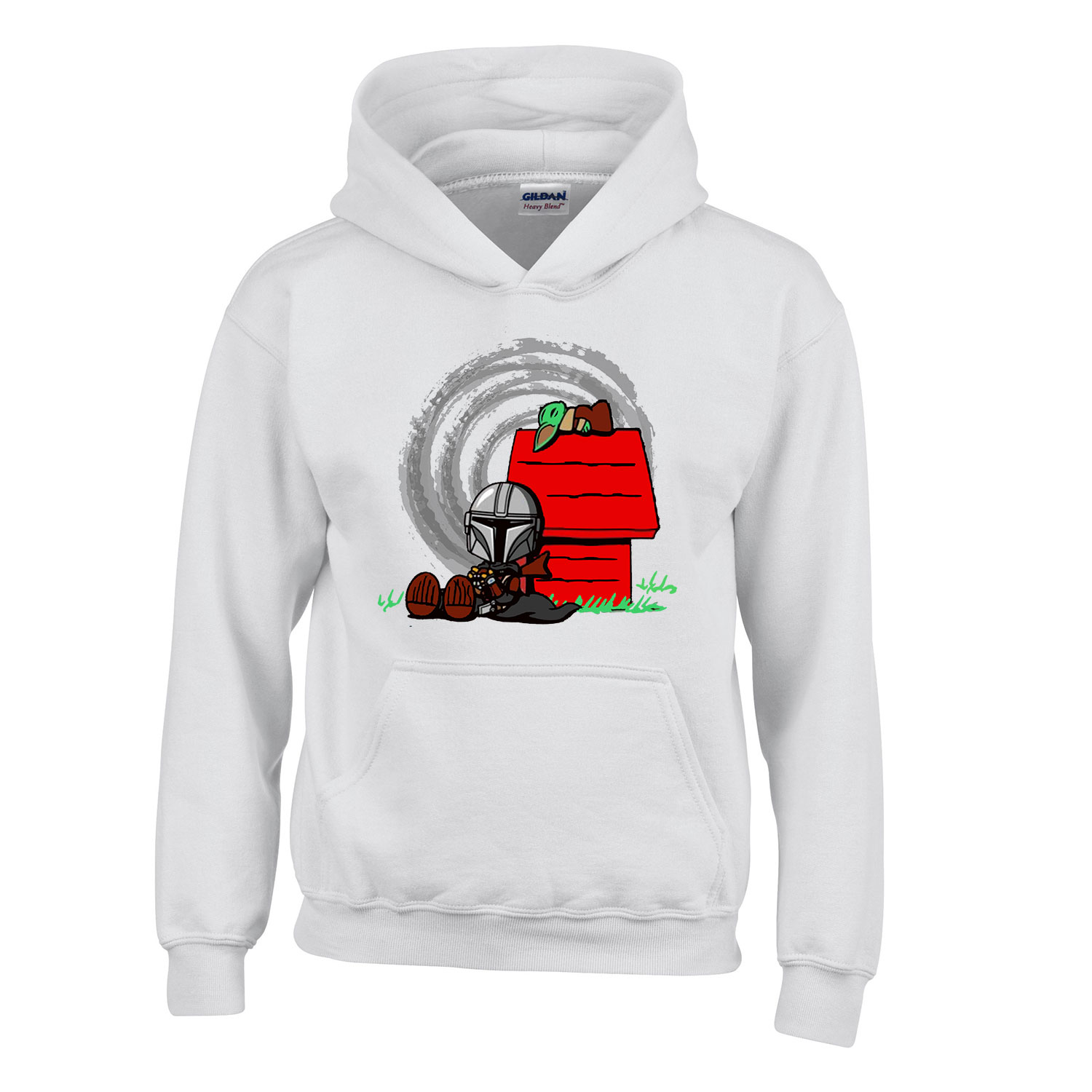 a mandalorian baba yoda baby yoda Fehér Gyerek Kapucnis Pulóver