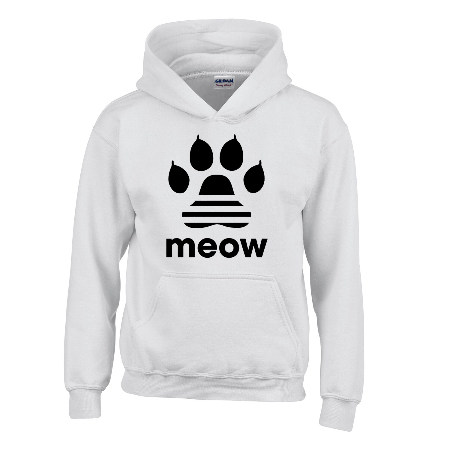 meow macskás cicás cica Fehér Gyerek Kapucnis Pulóver