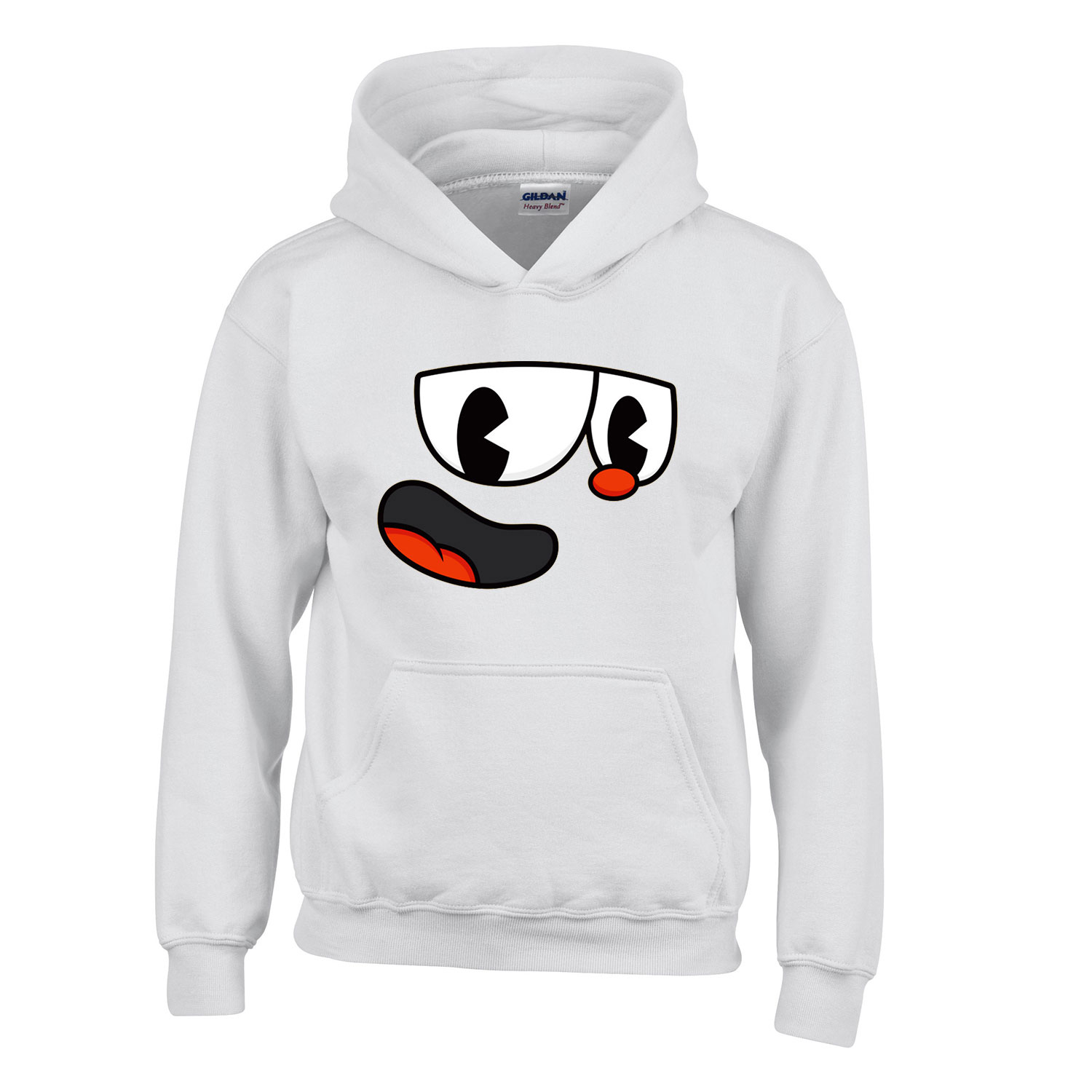 cuphead Fehér Gyerek Kapucnis Pulóver