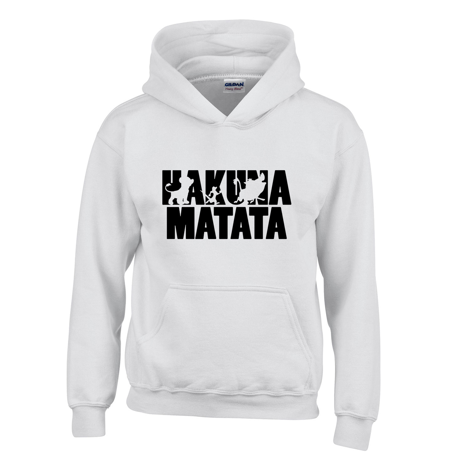 hakuna matata oroszlánkirály Fehér Gyerek Kapucnis Pulóver