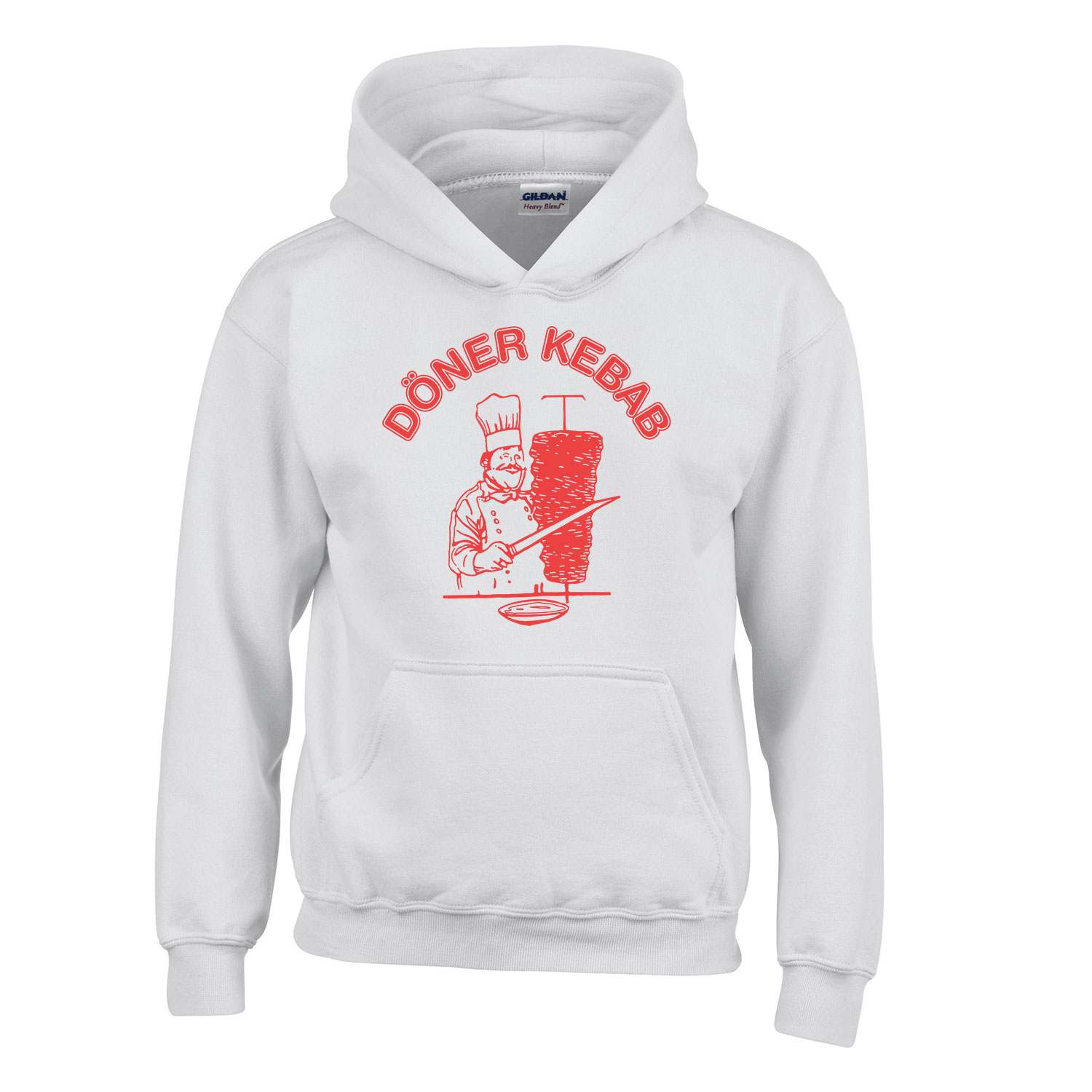 Döner Kebab Fehér Gyerek Kapucnis Pulóver