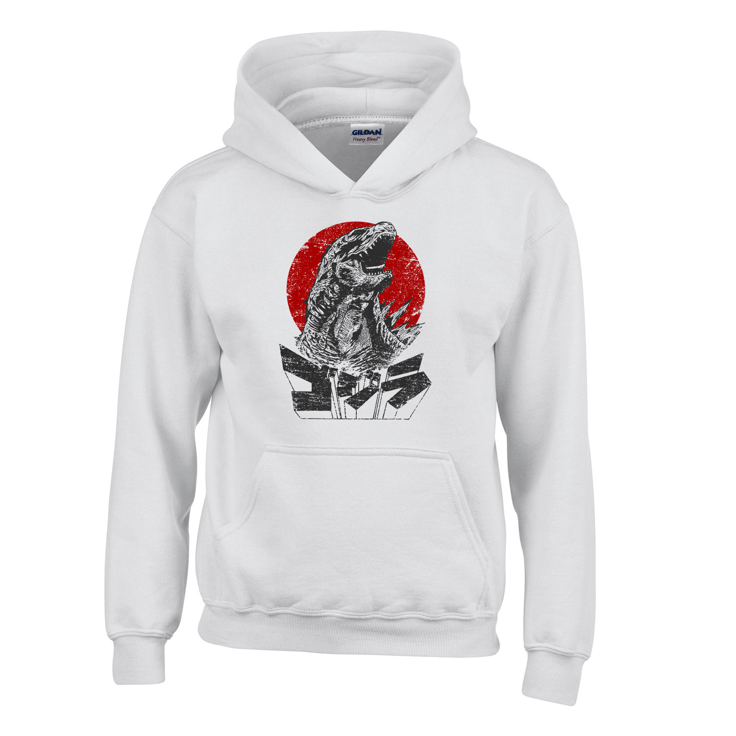 godzilla Fehér Gyerek Kapucnis Pulóver
