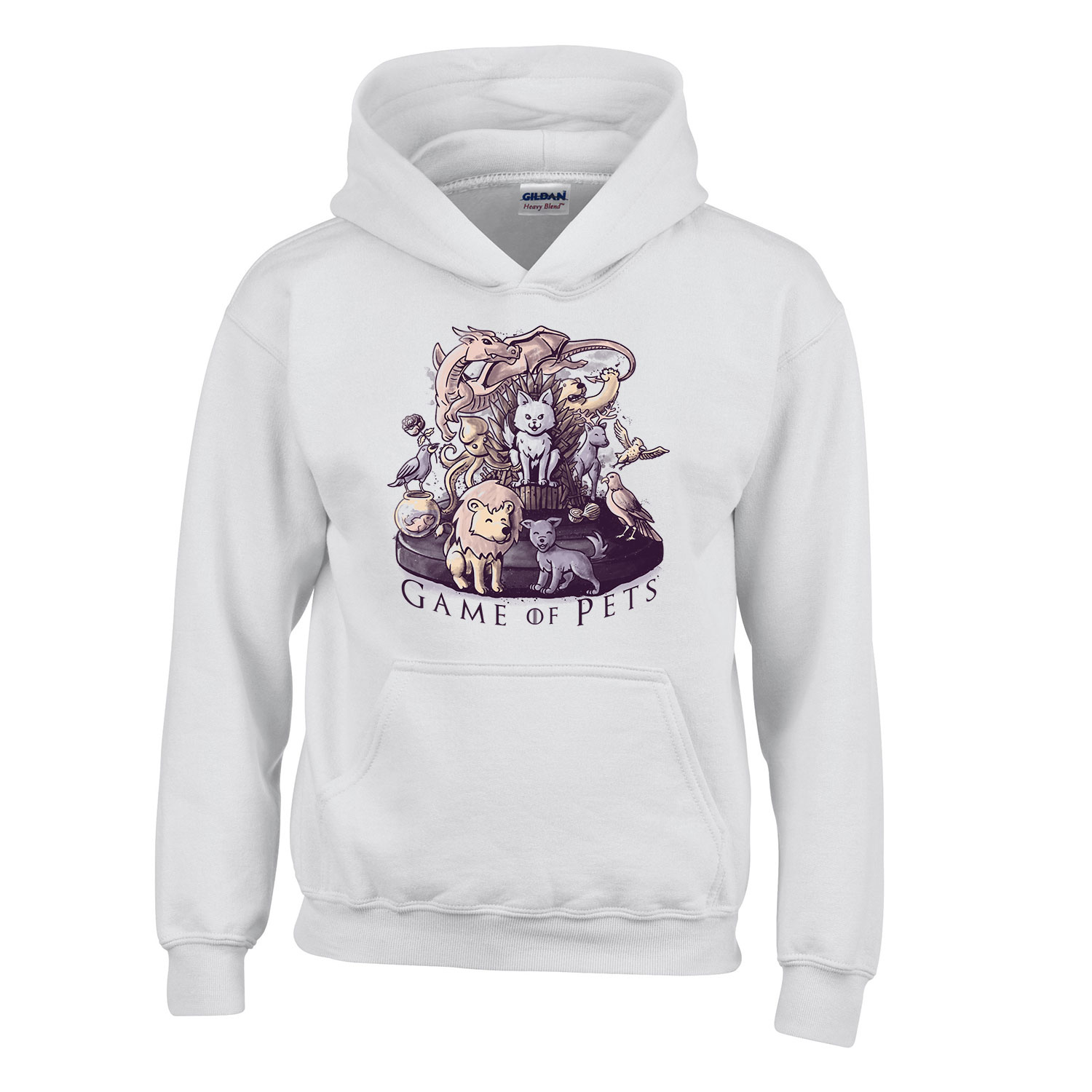 game of pets állatos macska cica Fehér Gyerek Kapucnis Pulóver