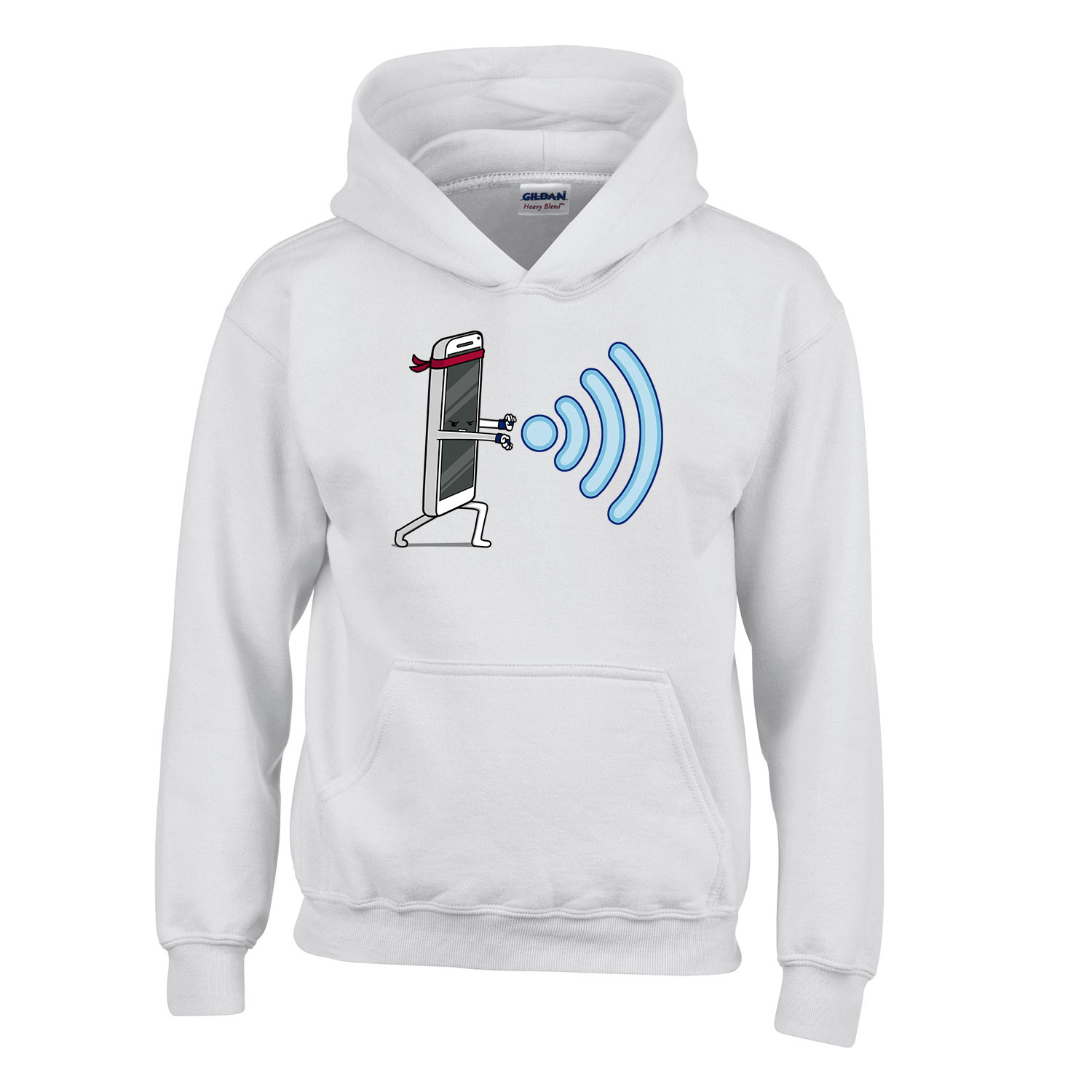 wifi Fehér Gyerek Kapucnis Pulóver