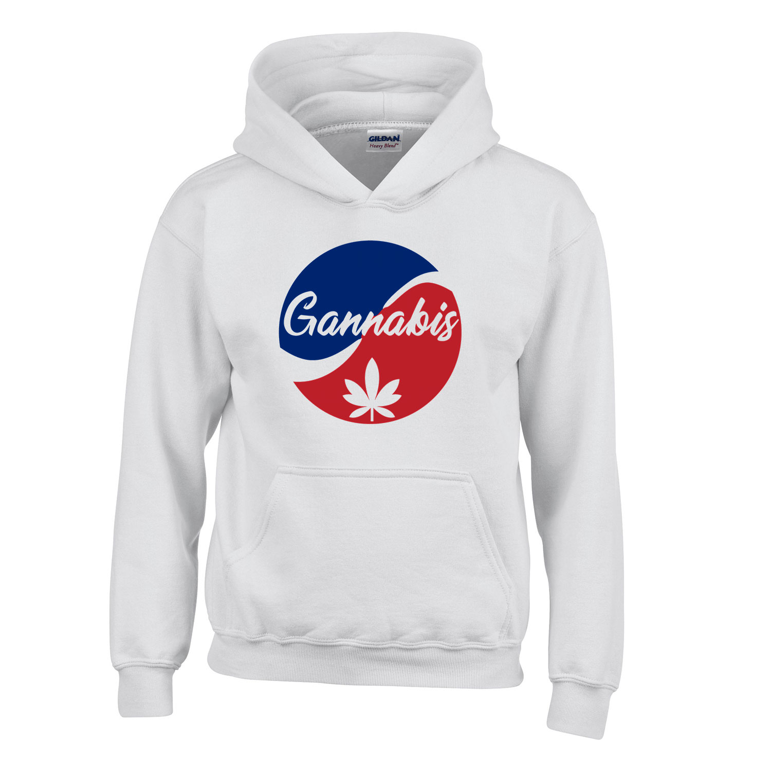 cannabis kanabisz  Fehér Gyerek Kapucnis Pulóver