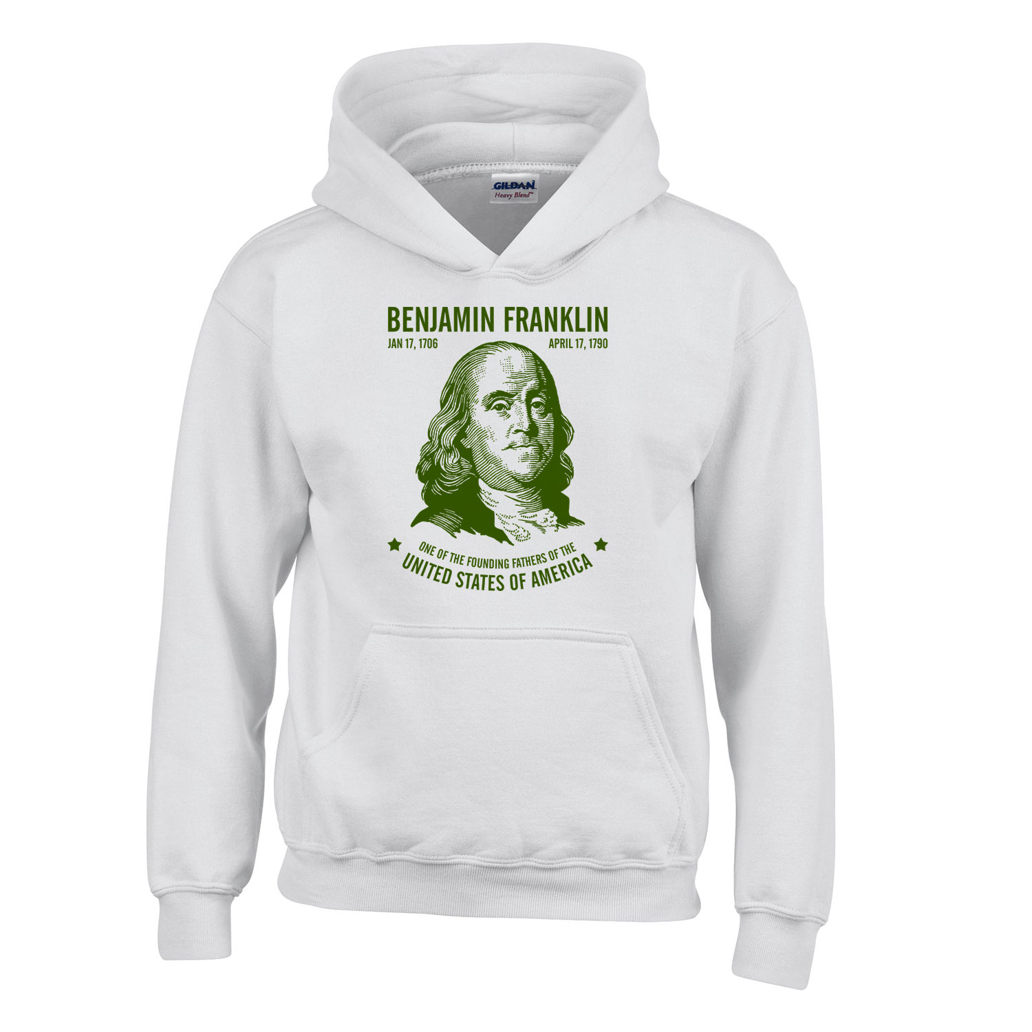 benjamin franklin Fehér Gyerek Kapucnis Pulóver