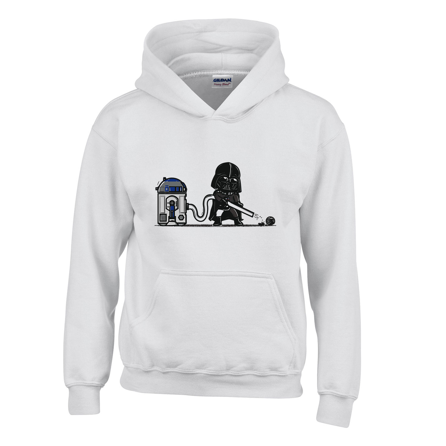 r2d2 darth vader porszívó Fehér Gyerek Kapucnis Pulóver