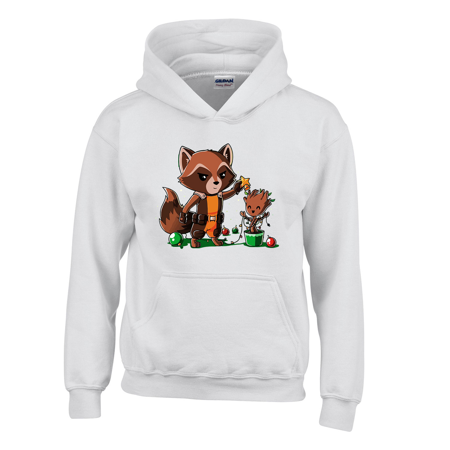 groot rocket raccoon Fehér Gyerek Kapucnis Pulóver
