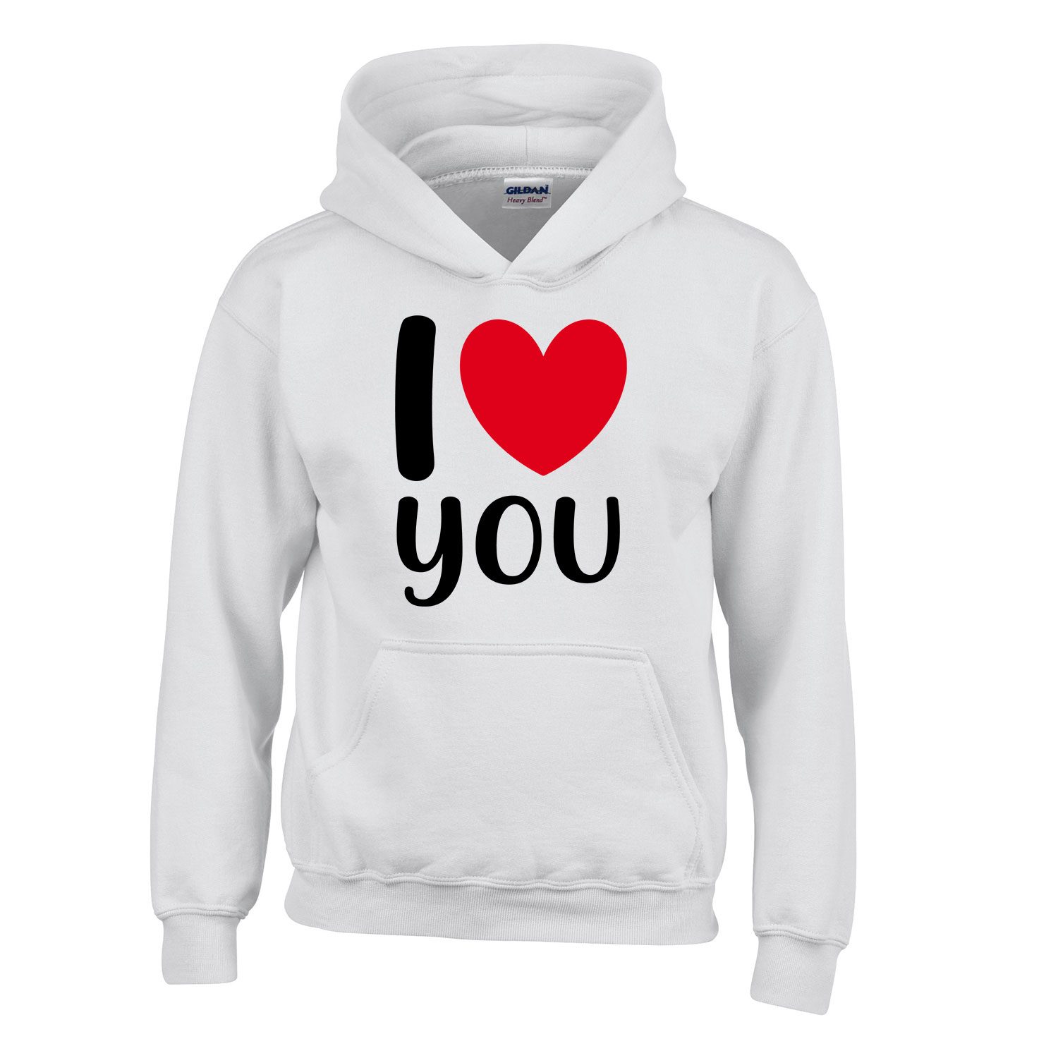 i love you Fehér Gyerek Kapucnis Pulóver