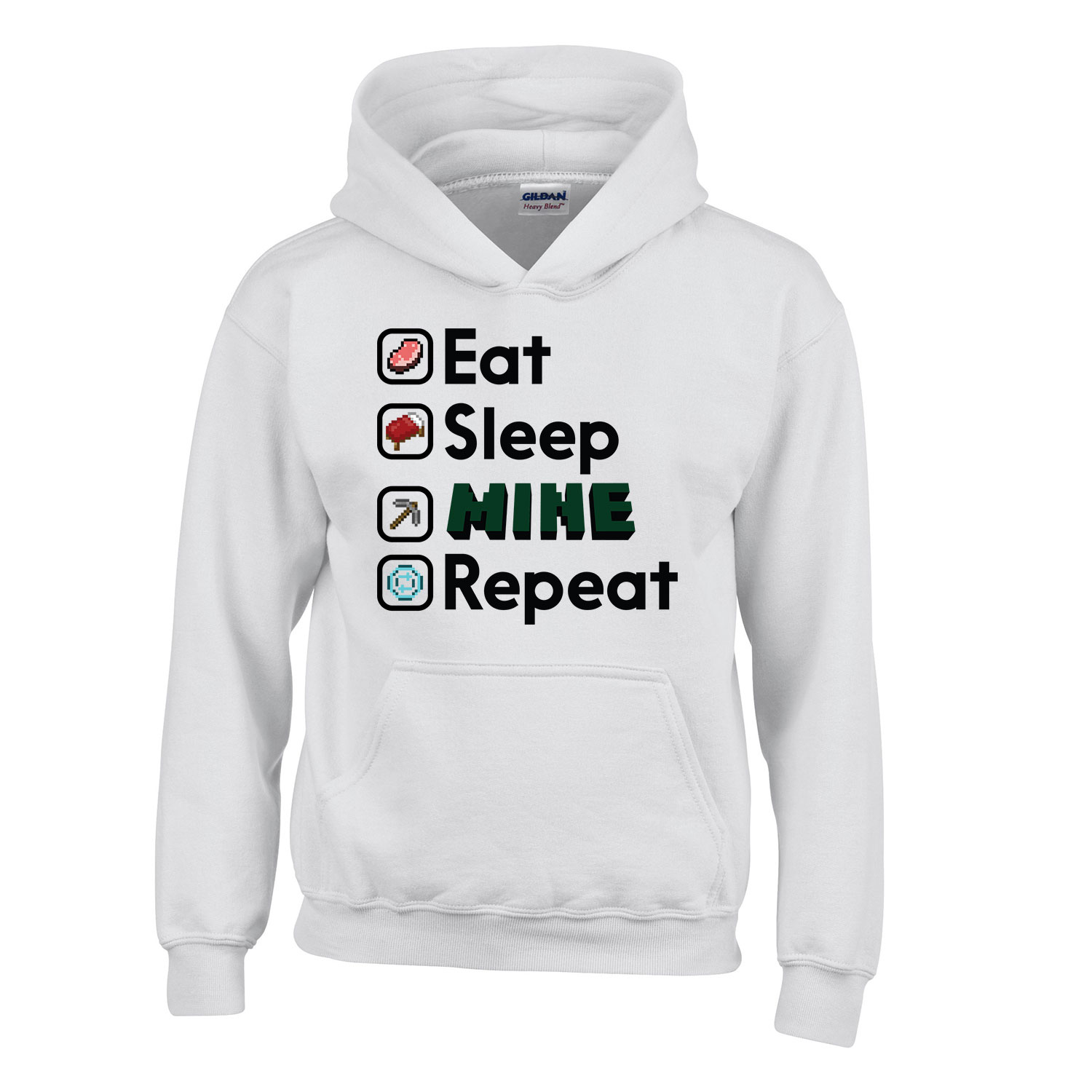 minecraft Fehér Gyerek Kapucnis Pulóver