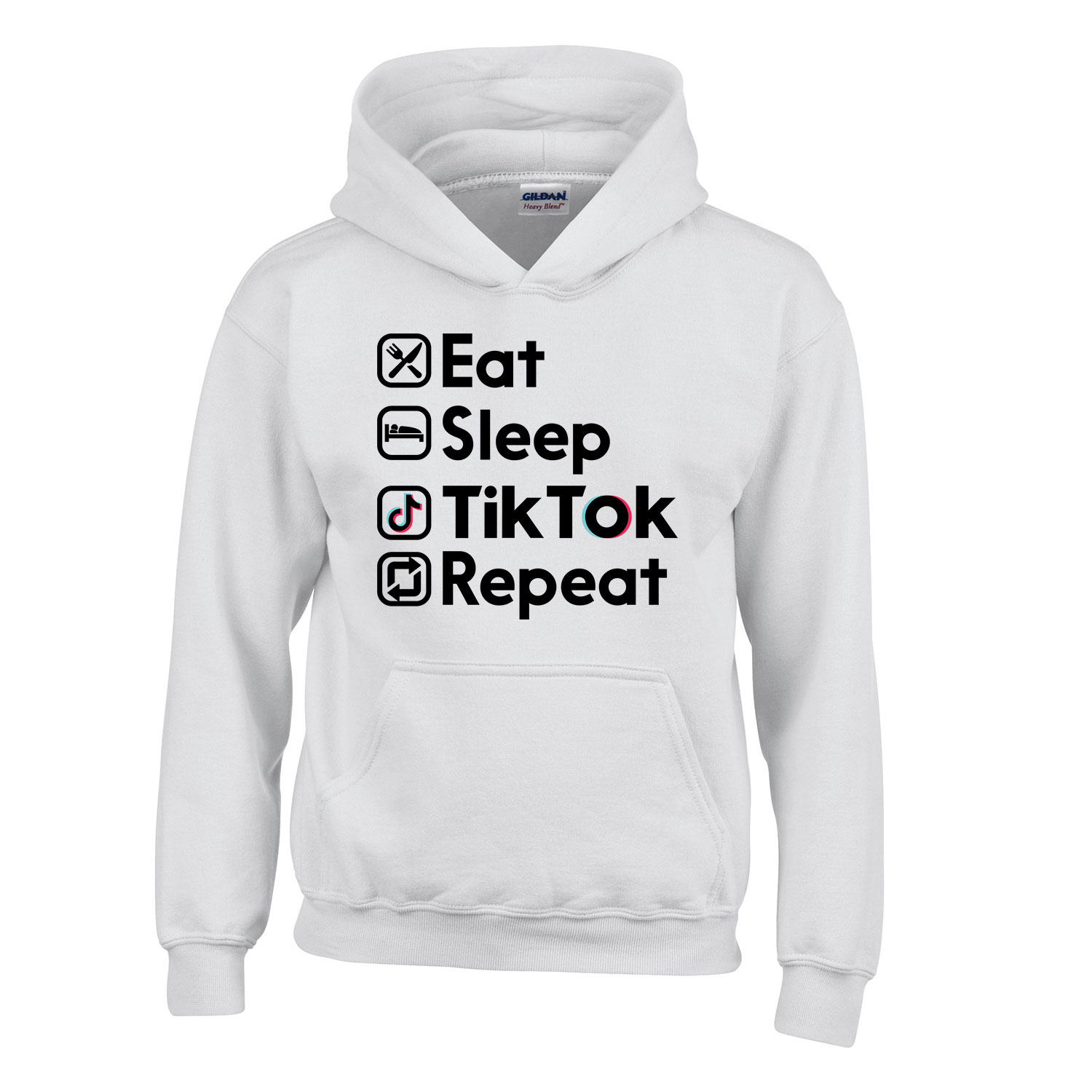 tik tok Fehér Gyerek Kapucnis Pulóver