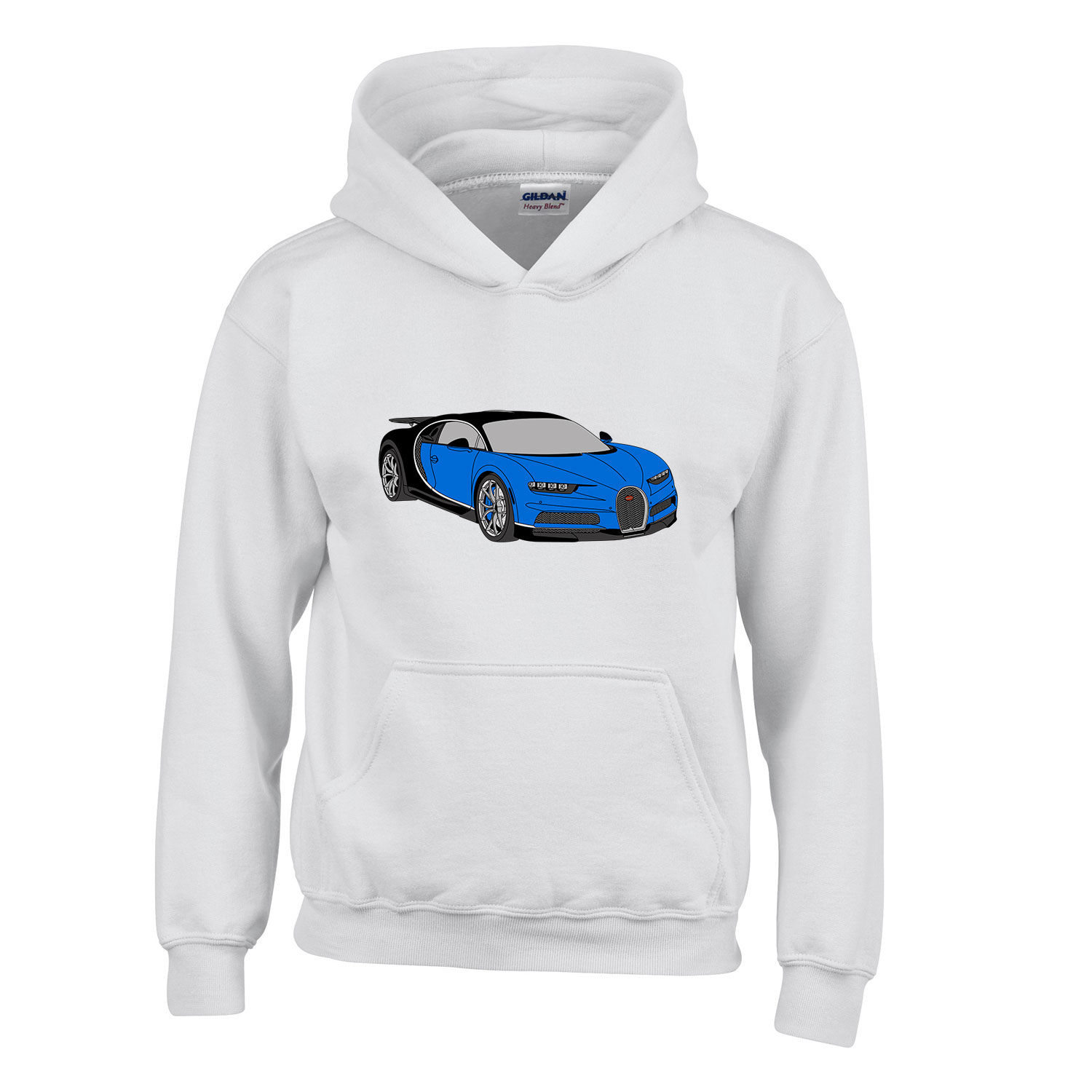 Bugatti Veyron Fehér Gyerek Kapucnis Pulóver