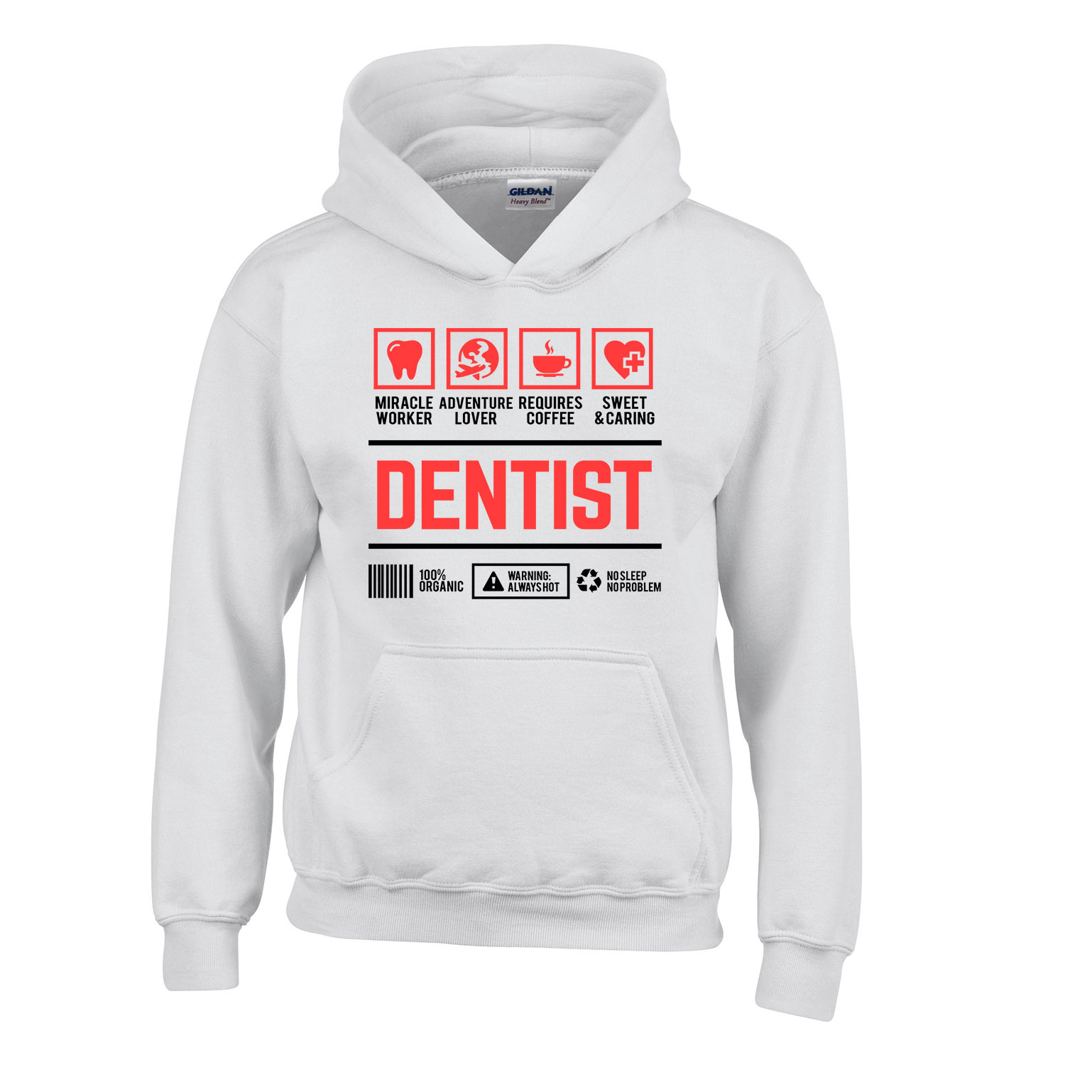 fogorvos fogászat dentist Fehér Gyerek Kapucnis Pulóver