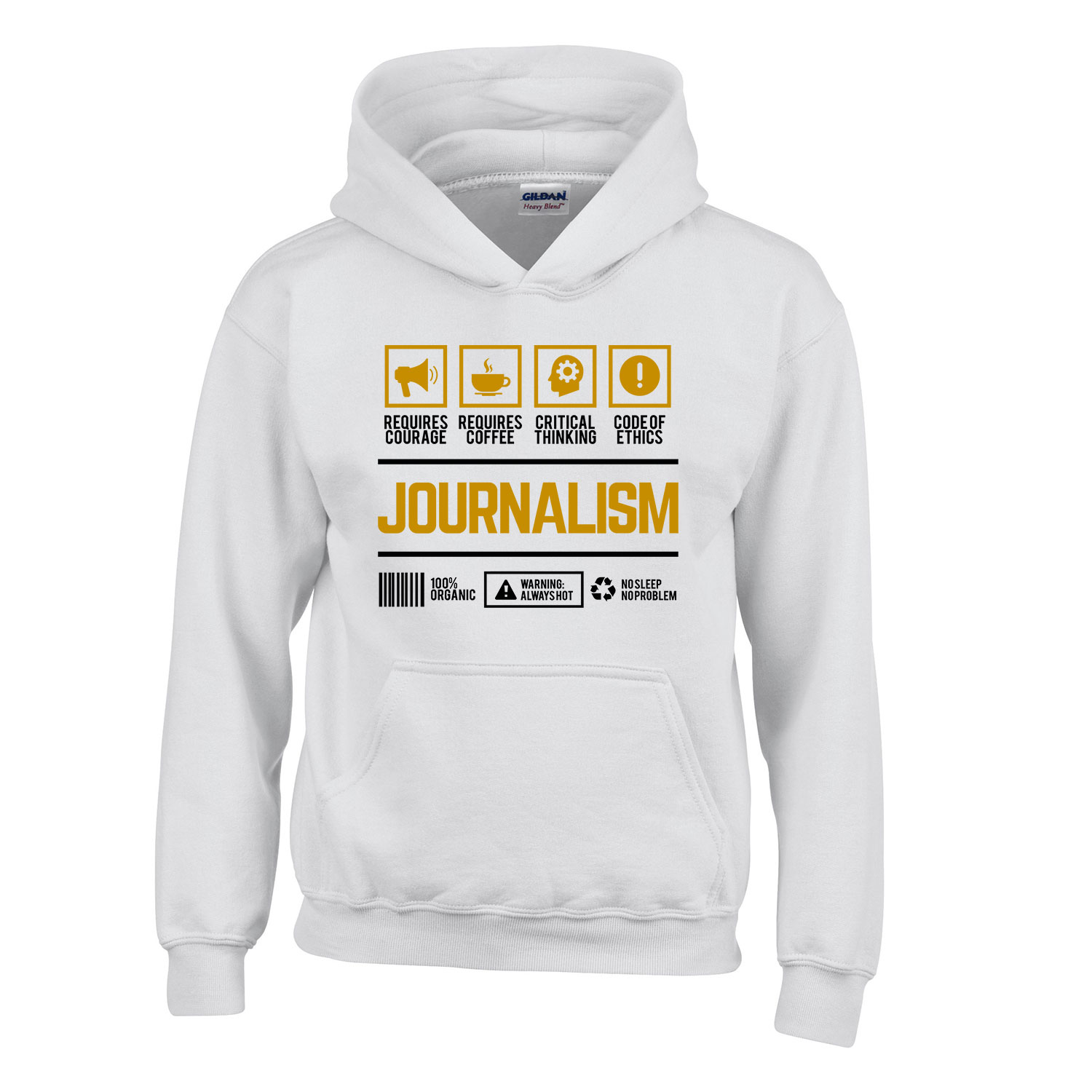 újságíró journalist Fehér Gyerek Kapucnis Pulóver