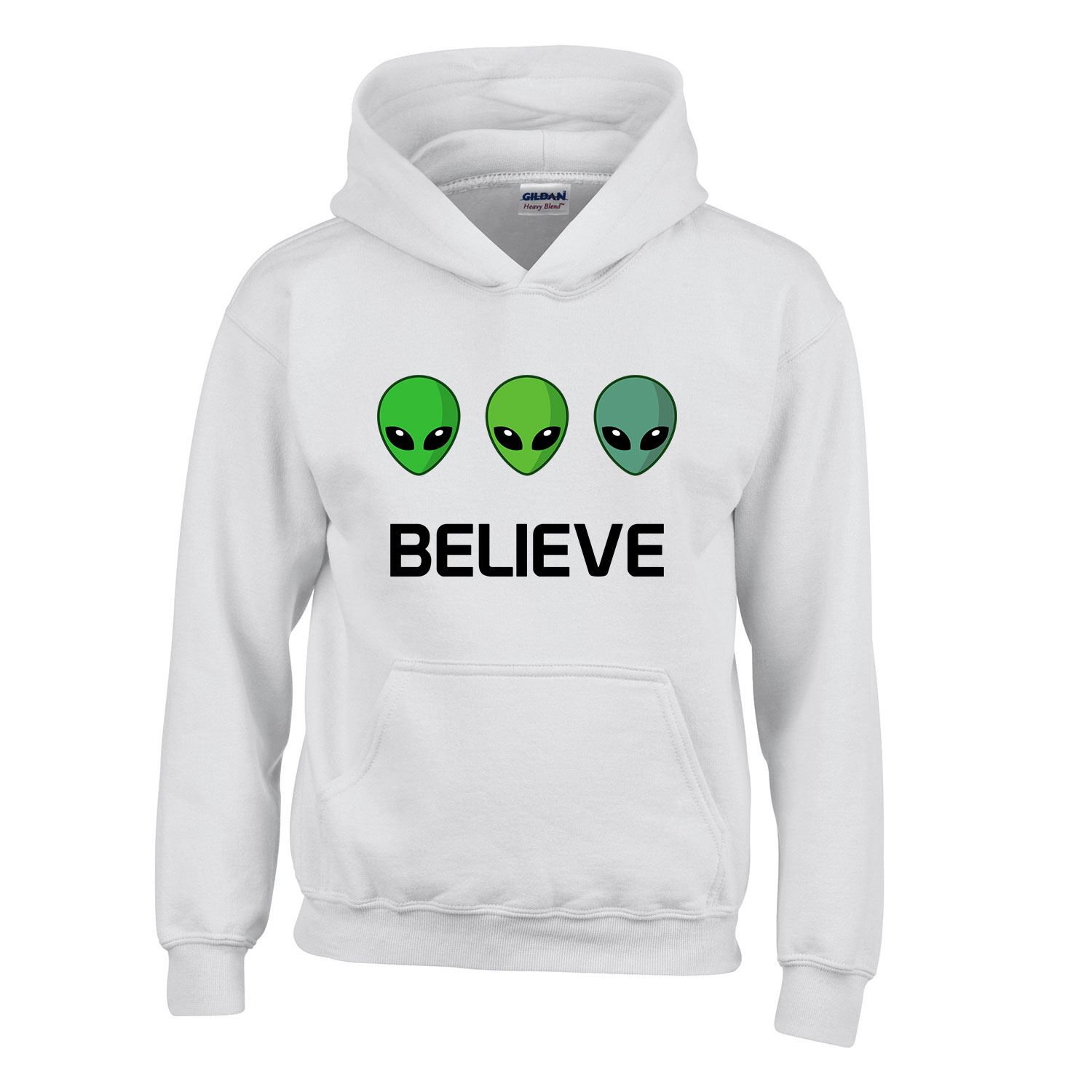 believe ufo Fehér Gyerek Kapucnis Pulóver