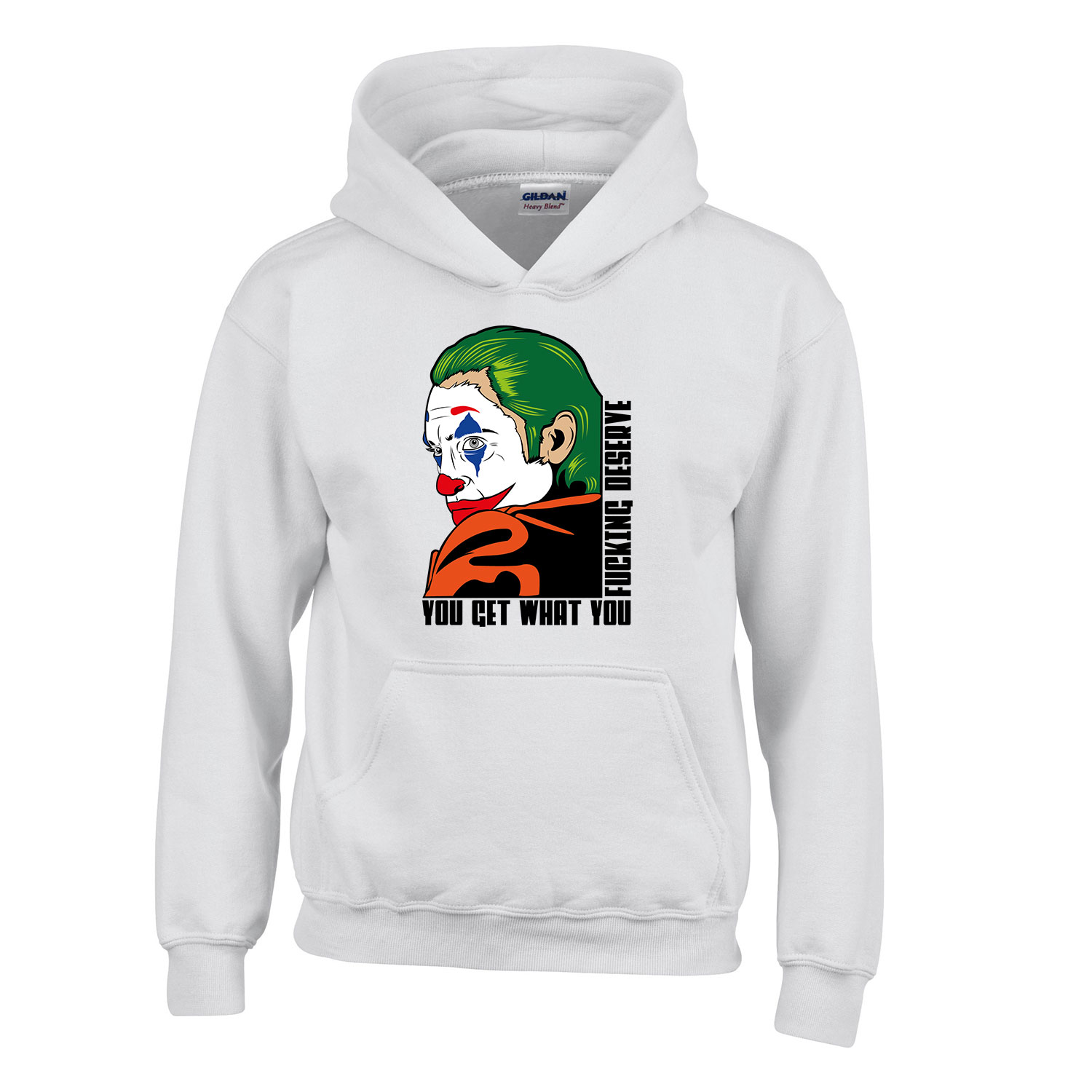 joker you get what you fucking deserve Fehér Gyerek Kapucnis Pulóver