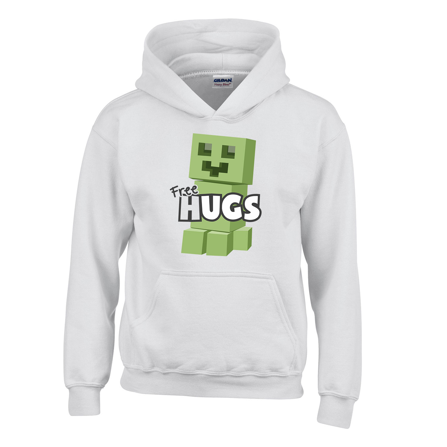 minecraft creeper Fehér Gyerek Kapucnis Pulóver