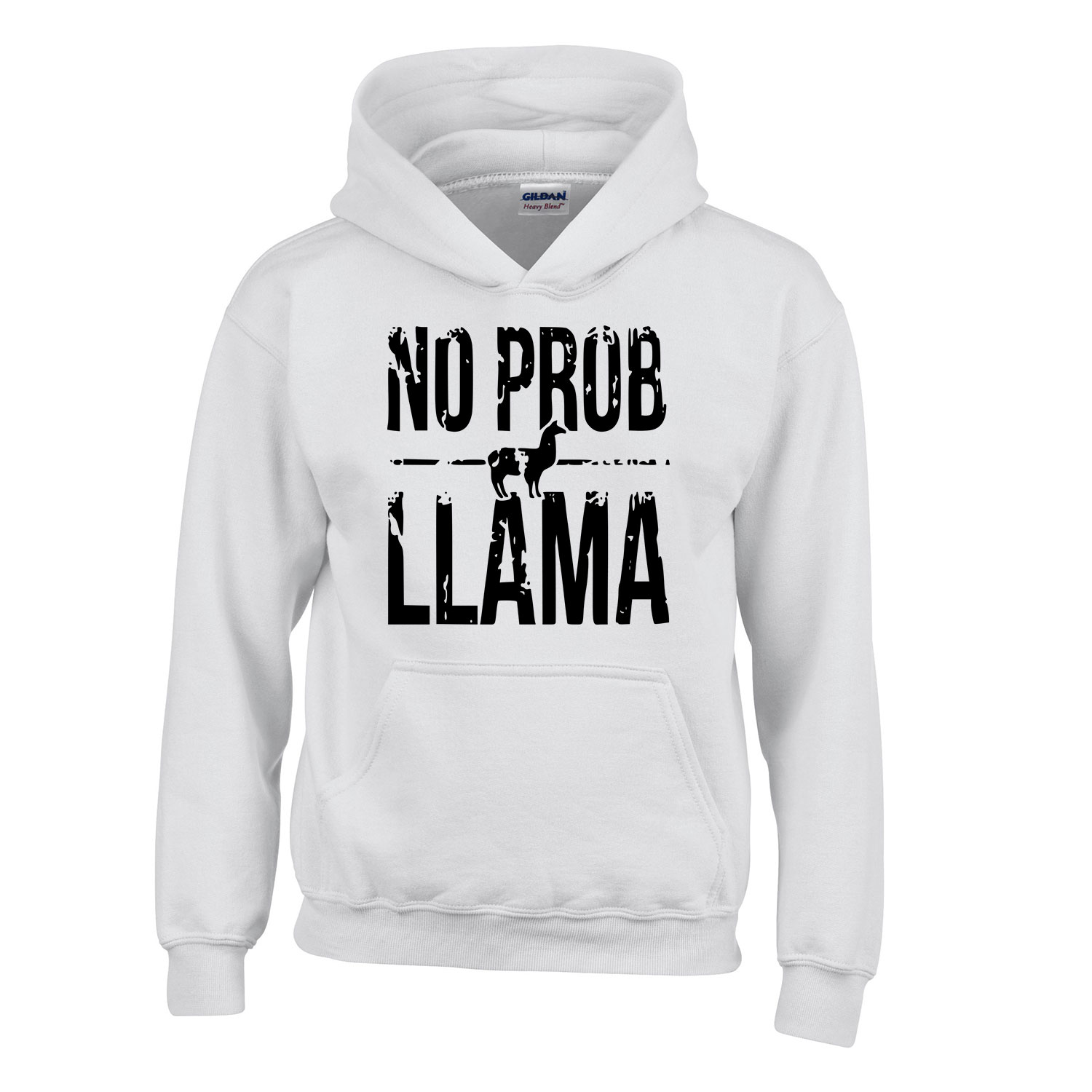 no probllama láma Fehér Gyerek Kapucnis Pulóver