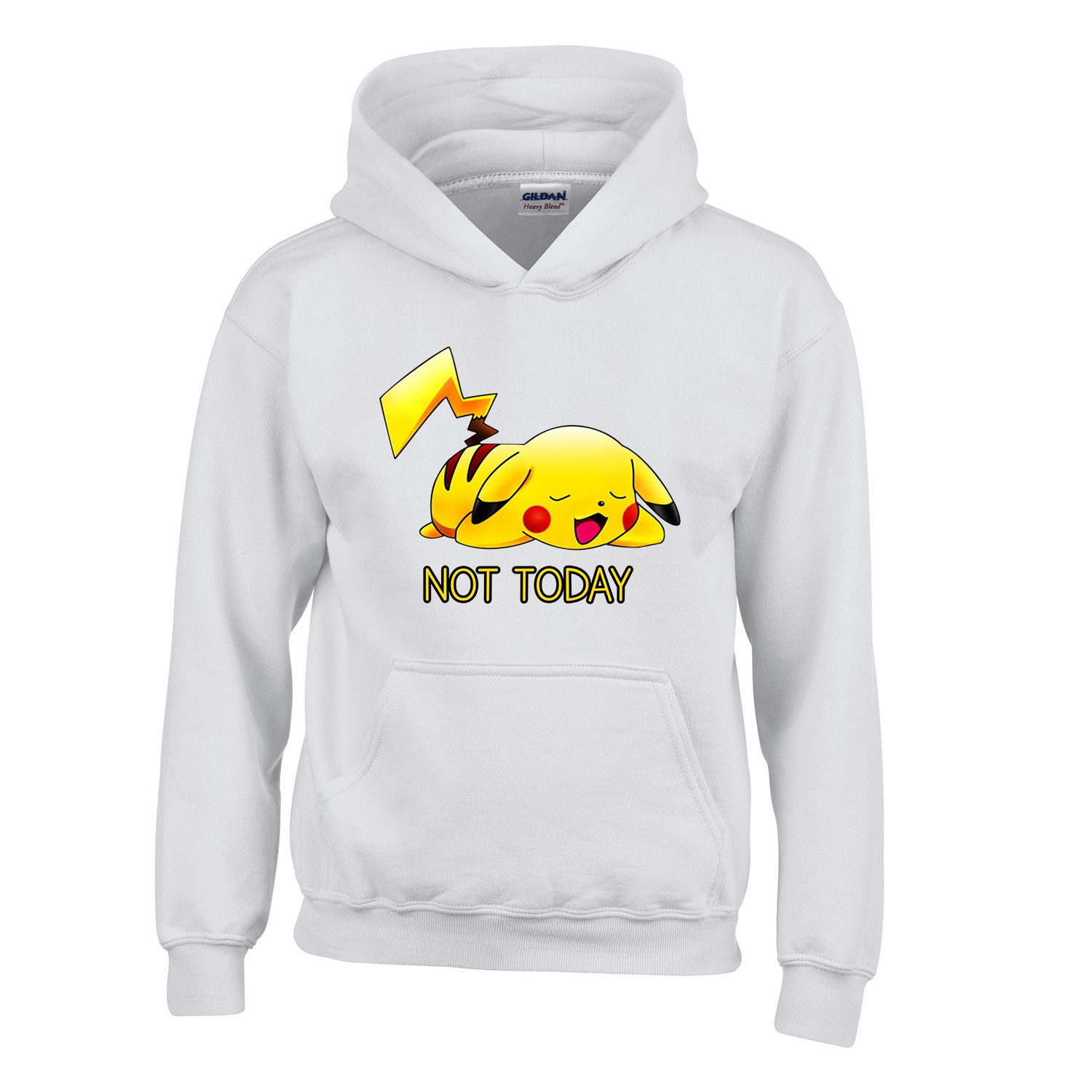 not today pikachu pokemon Fehér Gyerek Kapucnis Pulóver