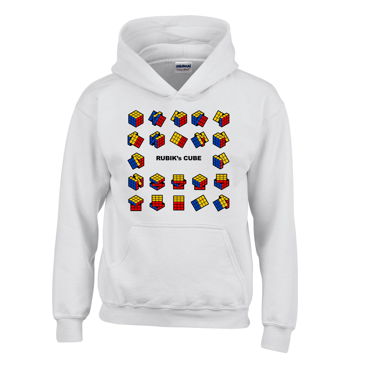 rubik kocka rubics cube Fehér Gyerek Kapucnis Pulóver