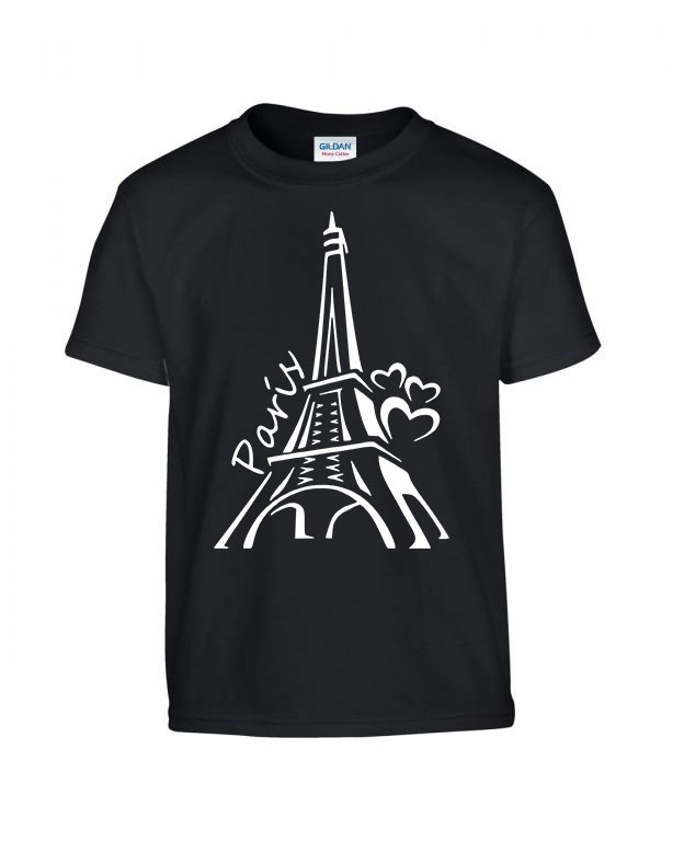 párizs francia eiffel torony Fekete Gyerek Póló