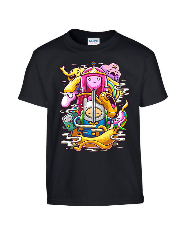 Adventure Time Fekete Gyerek Póló