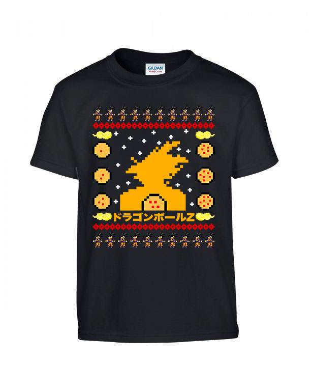 dragon ball son goku karácsony ronda pulcsi Fekete Gyerek Póló