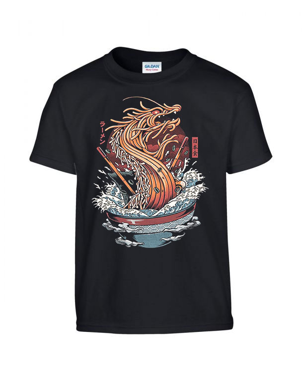 ramen sárkány japán Fekete Gyerek Póló