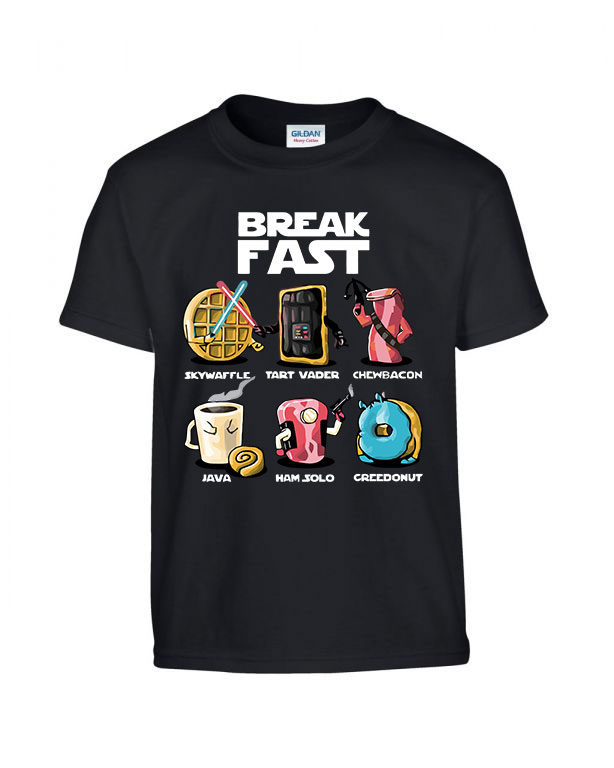 star wars break fast reggeli humor fánk kávé palacsinta Fekete Gyerek Póló