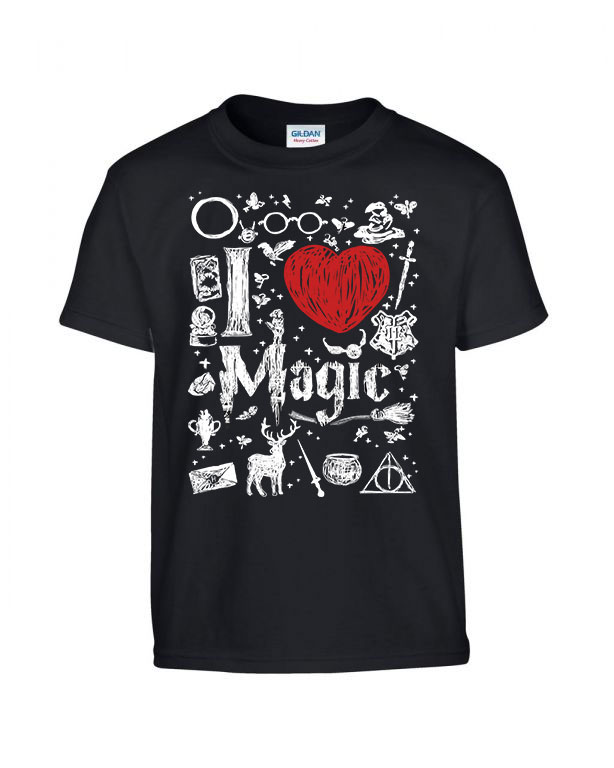 Harry Potter Magic patronus Fekete Gyerek Póló