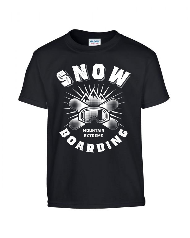 snowboard Fekete Gyerek Póló