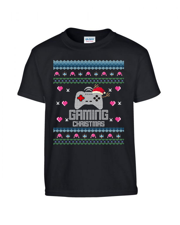gamer karácsony ronda pulcsi Fekete Gyerek Póló