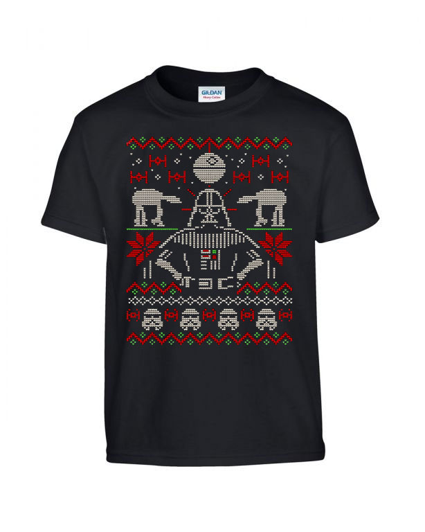 Star Wars darth vader karácsony ronda pulcsi Fekete Gyerek Póló
